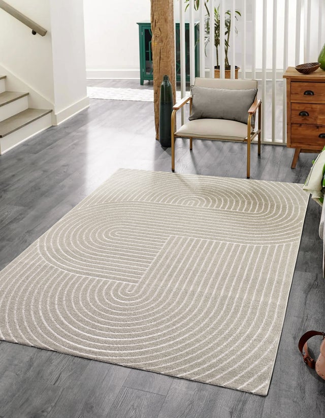 Tapis de salon - Marron - 160 x 220 cm - Tapis antidérapant pour sols en bois - Motif géométrique moderne - Marron
