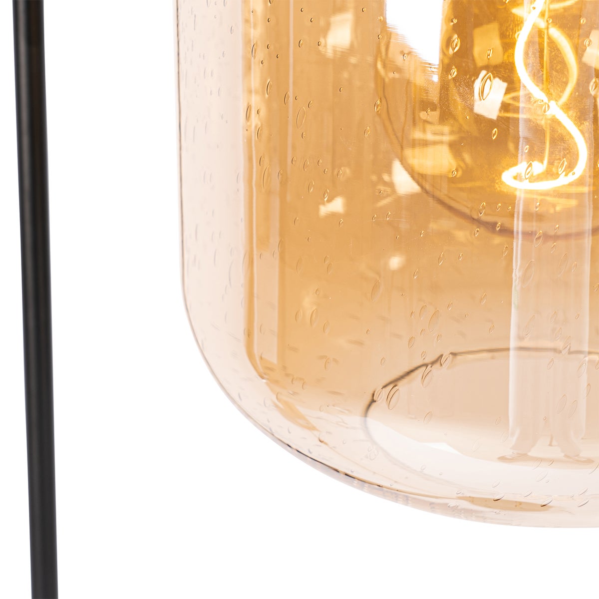 Qazqa design lampadaire intelligente - Zuzanna - noir, ampoule led 7w, e27, 2700k - 6500k, dimmable, 150cm, idéal pour la salle - 6