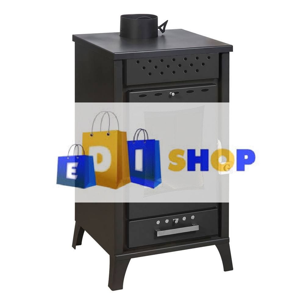 Estufa de leña Olga Black potencia 15 Kw L45,5xp48,5xh91