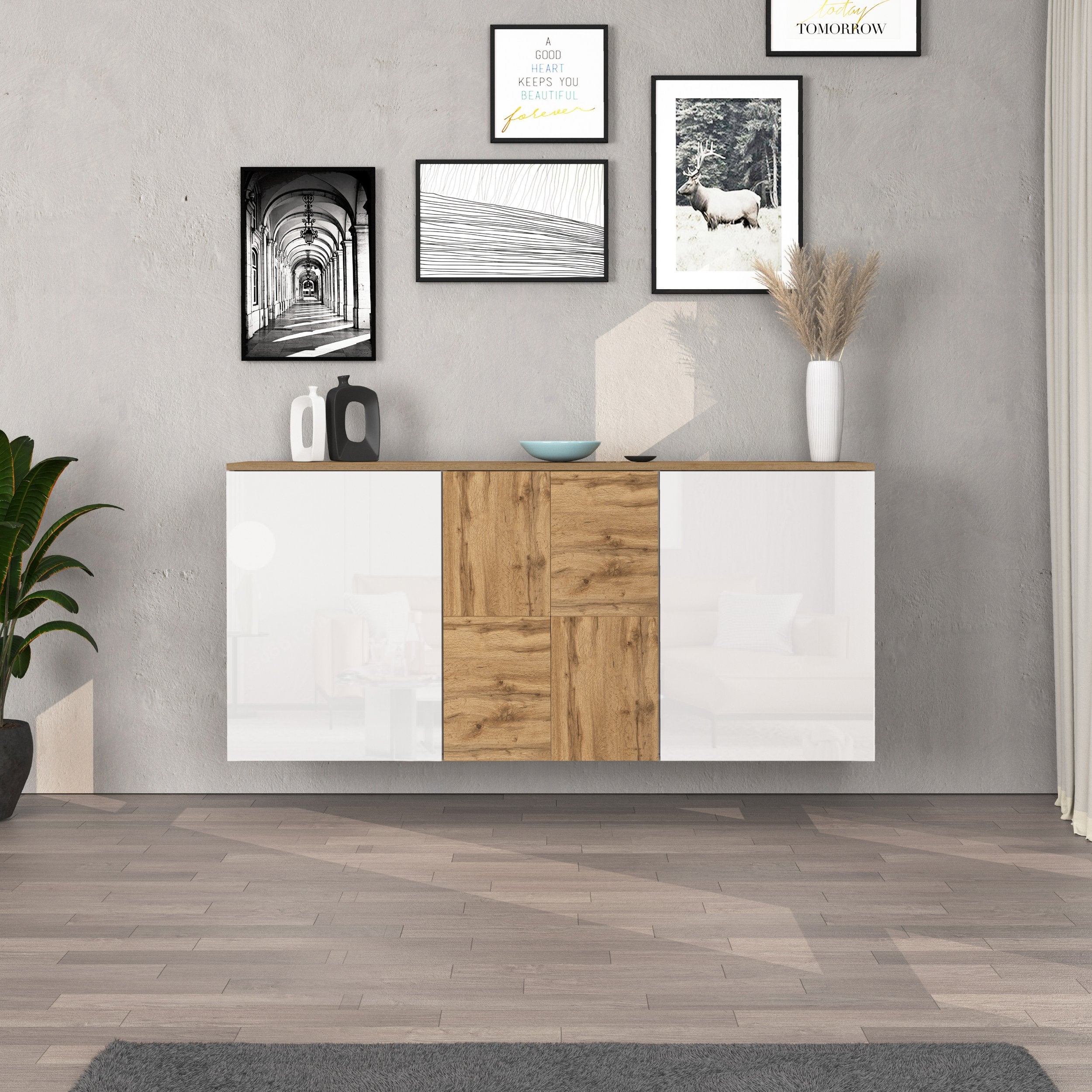 VidaXL Credenza Grigio Cemento 80x30x54 Cm In Legno Multistrato, Resistente