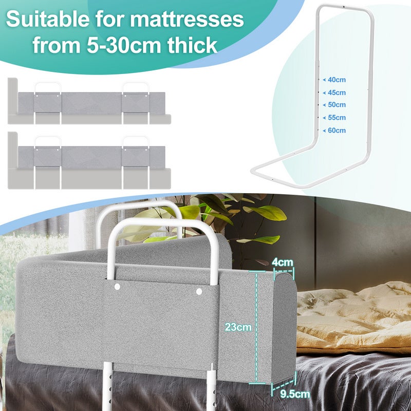 Barandilla de cama Protección contra caídas de la cama - 150 cm - Regulable en altura, deformable - 2