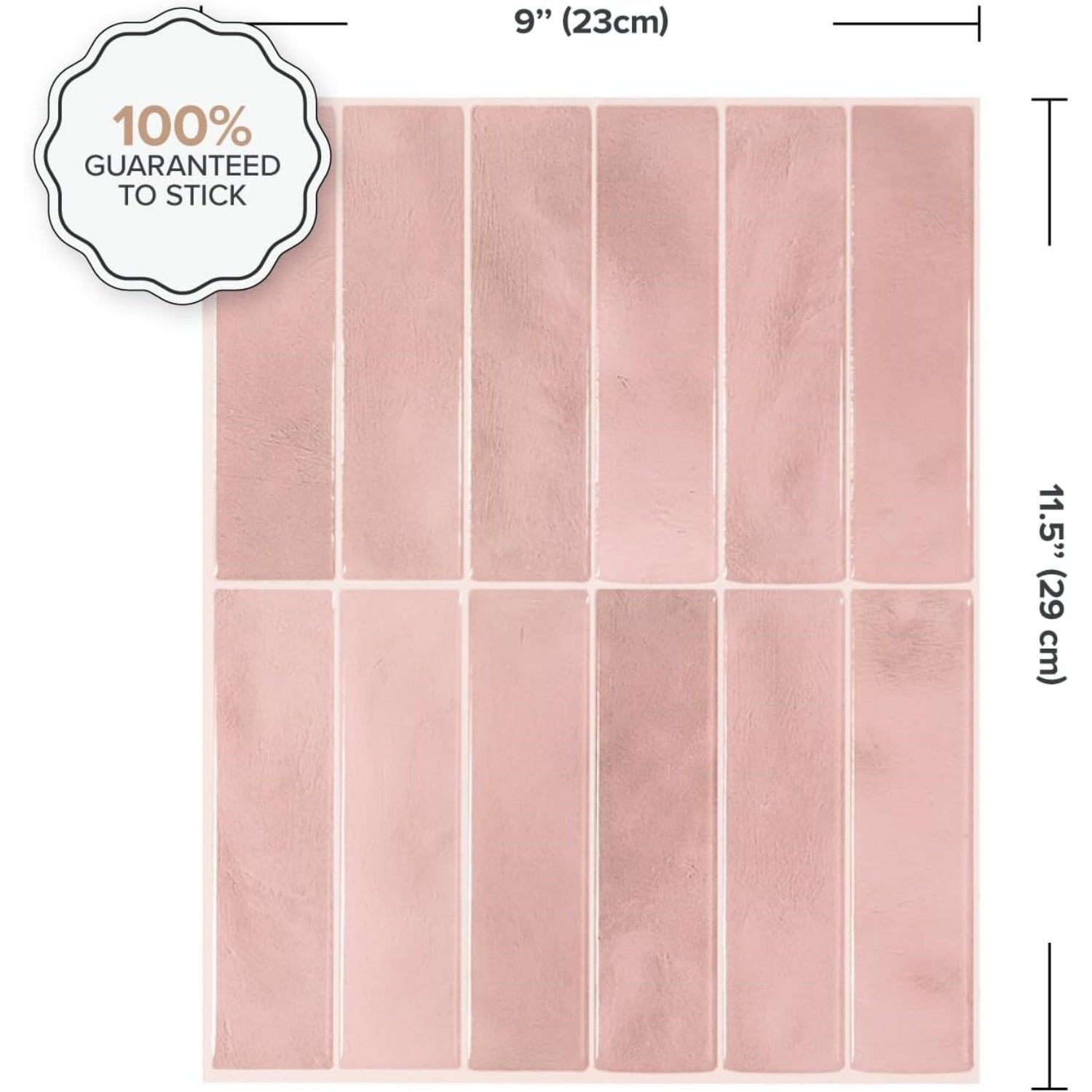 Crédence adhésive pour cuisine et salle de bain, sticker carrelage mural, carreaux rose autocollants, lot de 5 feuilles, 29 x 22.86 cm - 4