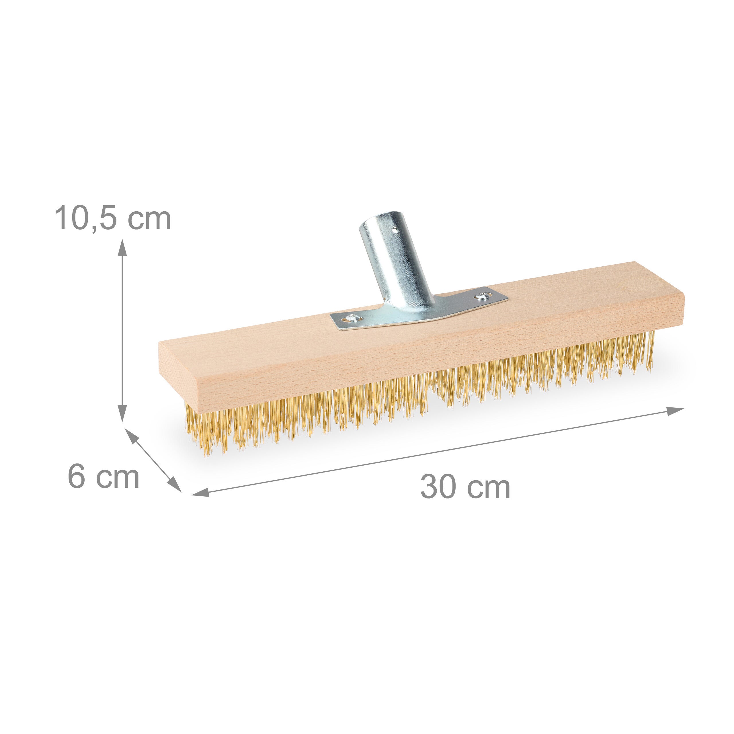 Balais métalliques, lot de 2, retirer mousse & saleté, brosses de rechange, jardin & terrasse, nature - doré, Relaxdays - 4