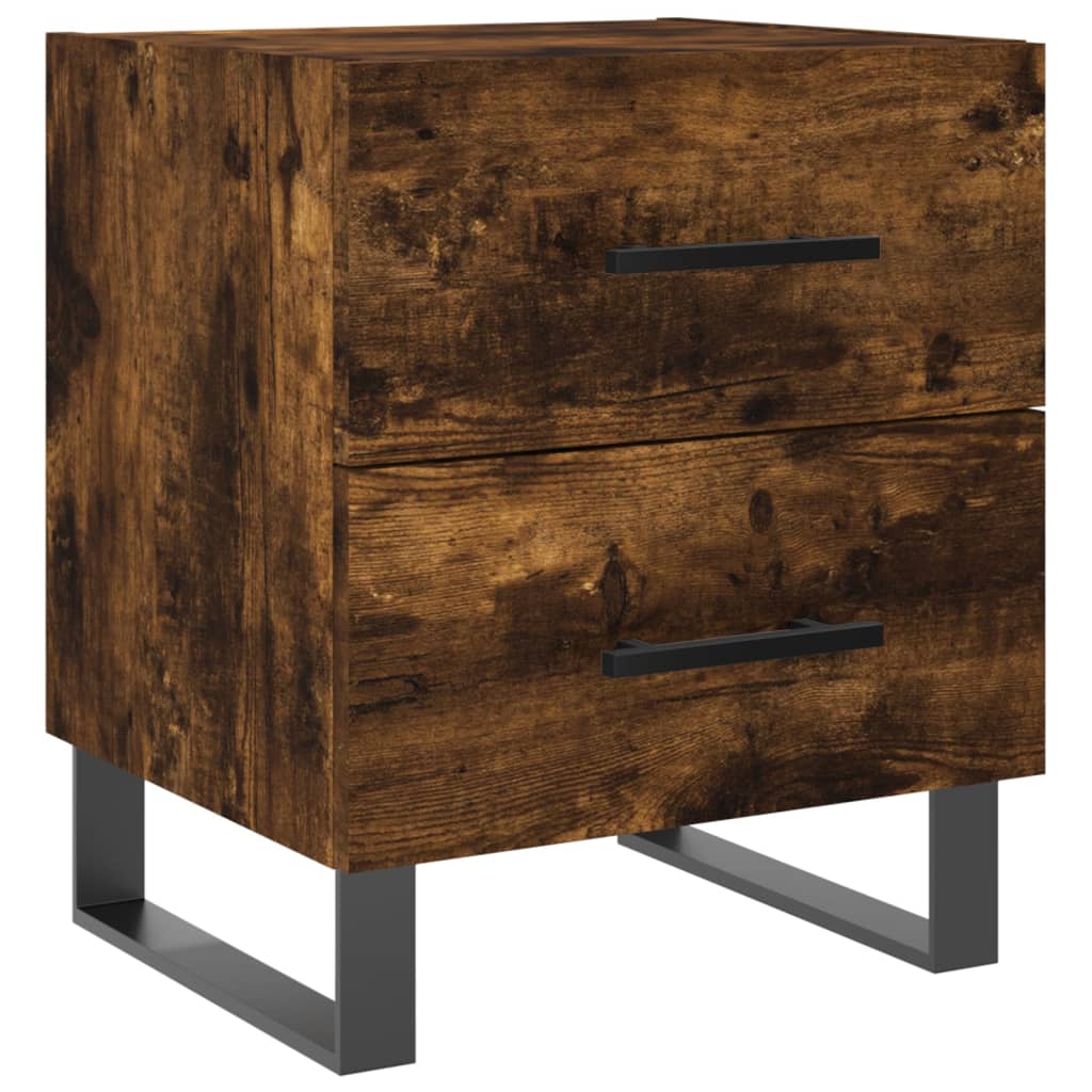 Maison Exclusive - Tables de chevet 2pcs chêne fumé 40x35x47,5cm bois d’ingénierie - 5