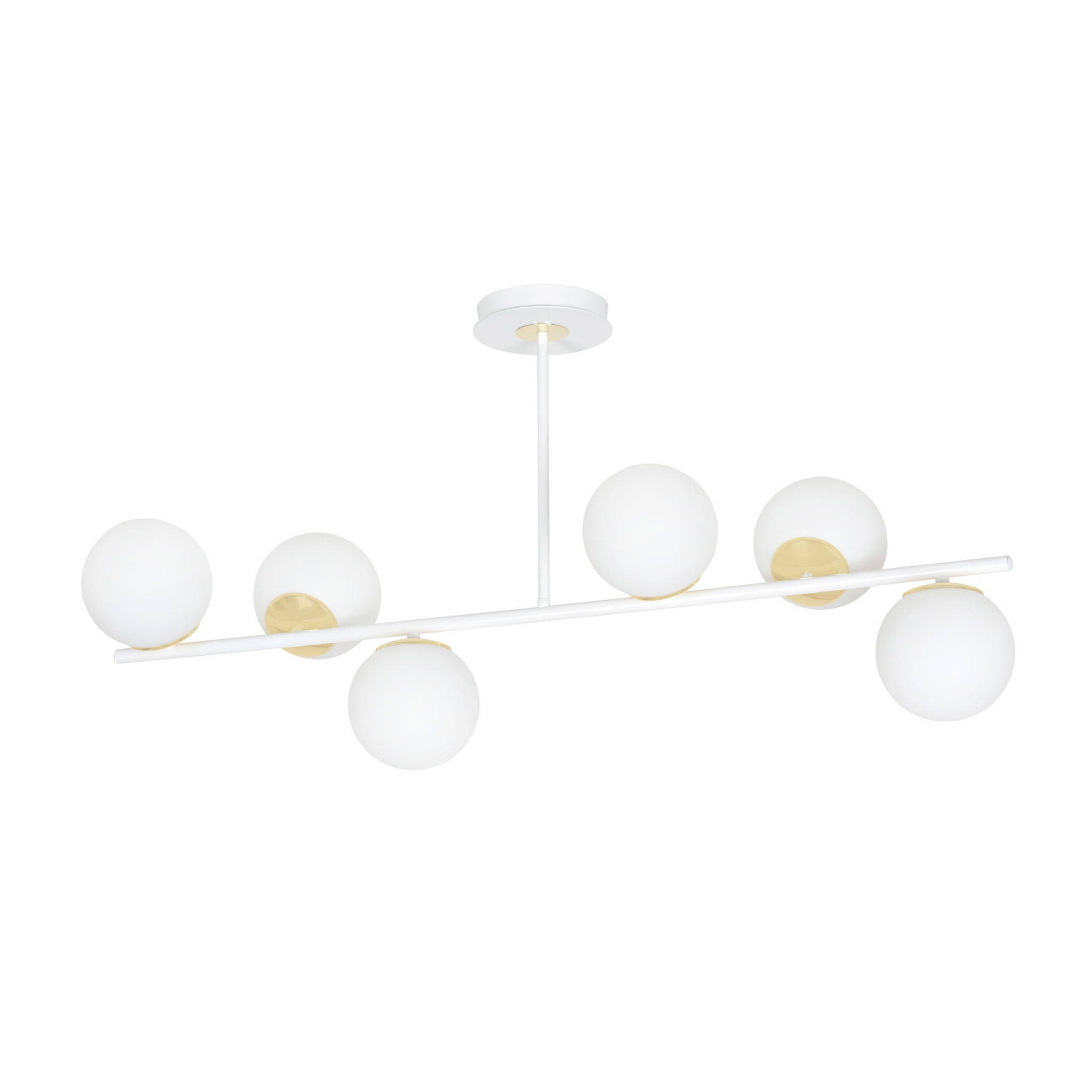 Lampa wisząca Floki biała 6xE14x40W wym: 51 x 80 cm szkło Emibig