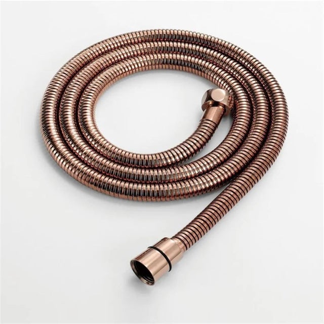 Tuyau de douche flexible en acier inoxydable, 1 m/1,5 m, épais, couleur or rose, antidéflagrant, accessoires de salle de bain (taille : 150 cm)