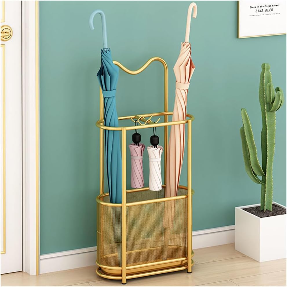Porte-Parapluie Rond En Métal - Organisateur Autoportant Pour Entrée, Canne Et Parapluie - Design Élégant