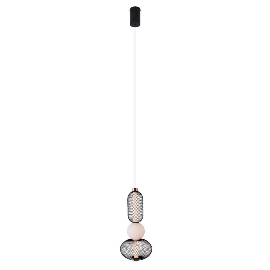 Lampa wisząca BORA LED 10W Ciepła biel 621lm czarno-złota wym: 183 x 22 x 22 cm Maxlight