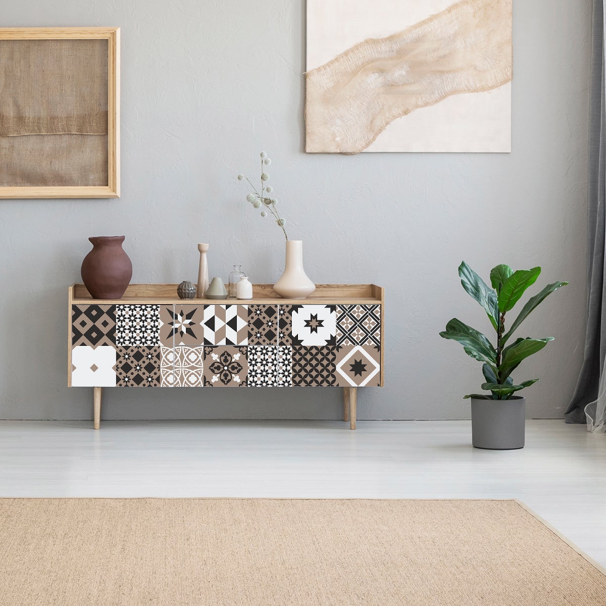 24 adesivi piastrelle di cemento mobili carolinio - Sticker adesivo - adesivi murali - 24stickers10x10cm - 5