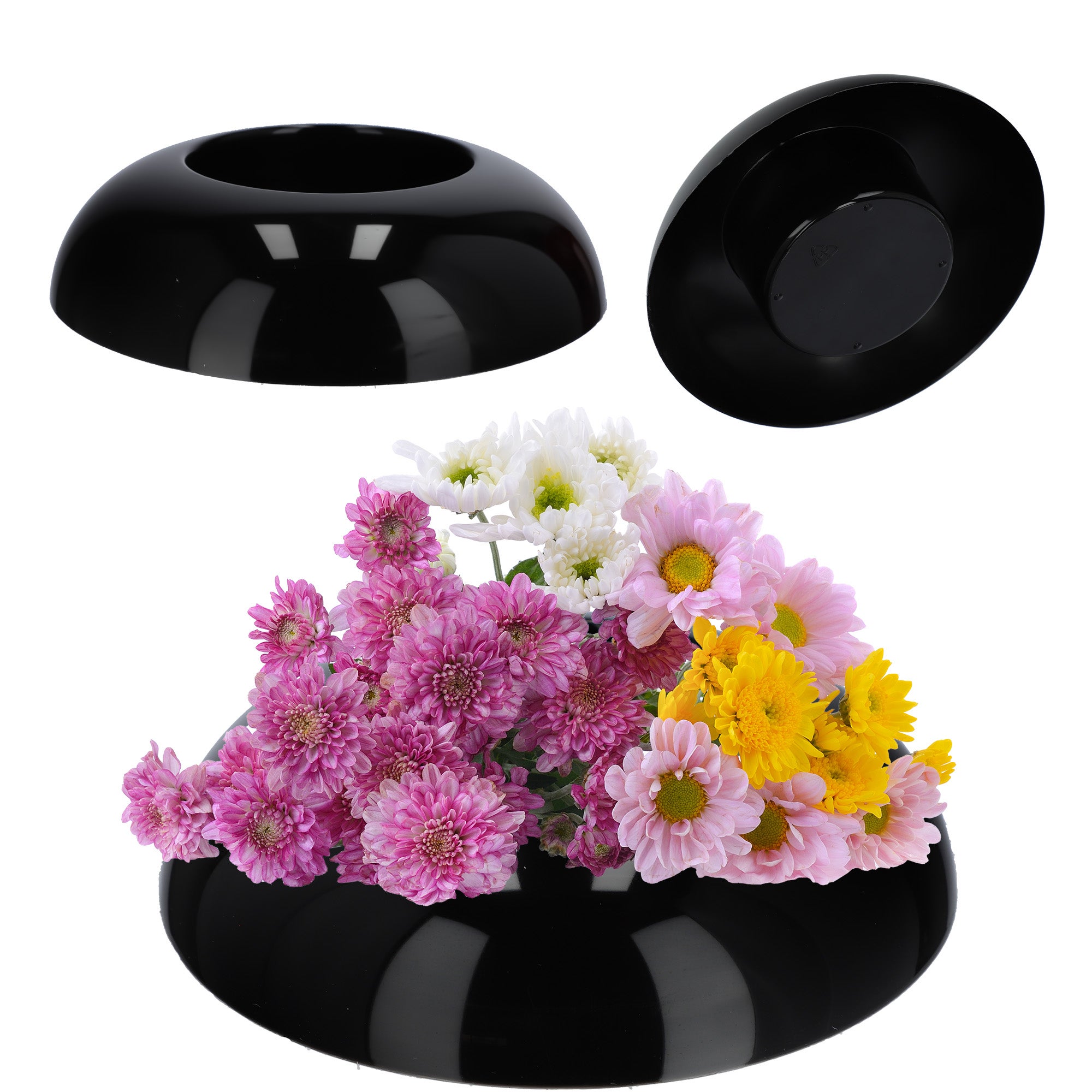 DONICZKA OSŁONKA DO KOMPOZYCJI KOMPOZYCJE STROIK BAZA IKEBANA CZARNA 12cm