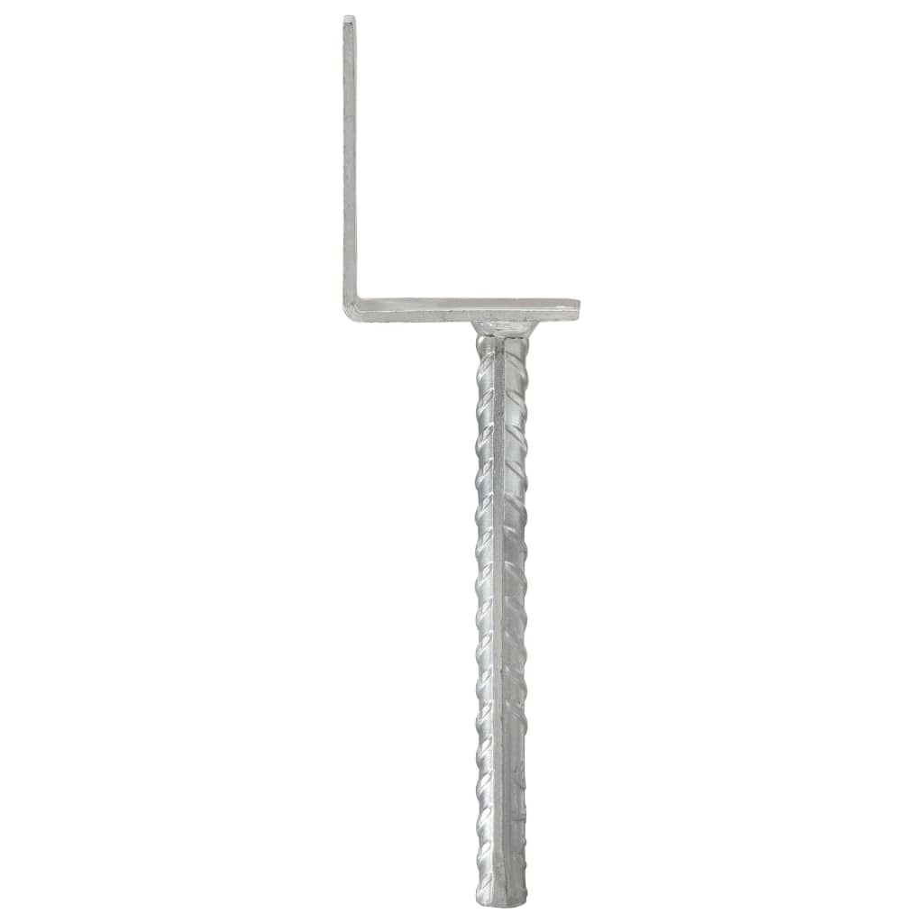 vidaXL Piquets de clôture 6 pcs Argenté 8x6x30 cm Acier galvanisé - 3