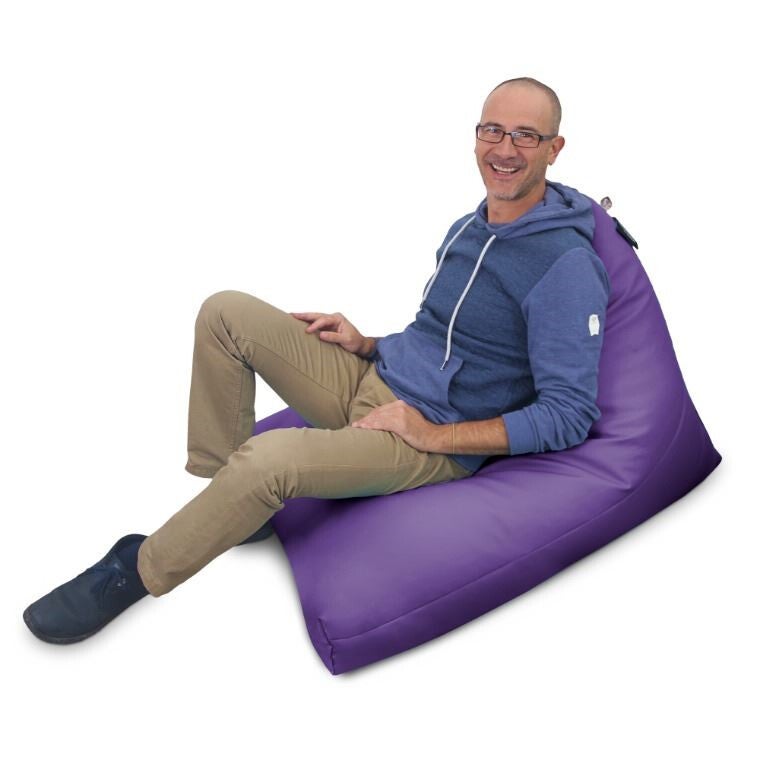 Pouf Pyramide Similicuir Indoor Lilas HAPPERS XL - 3