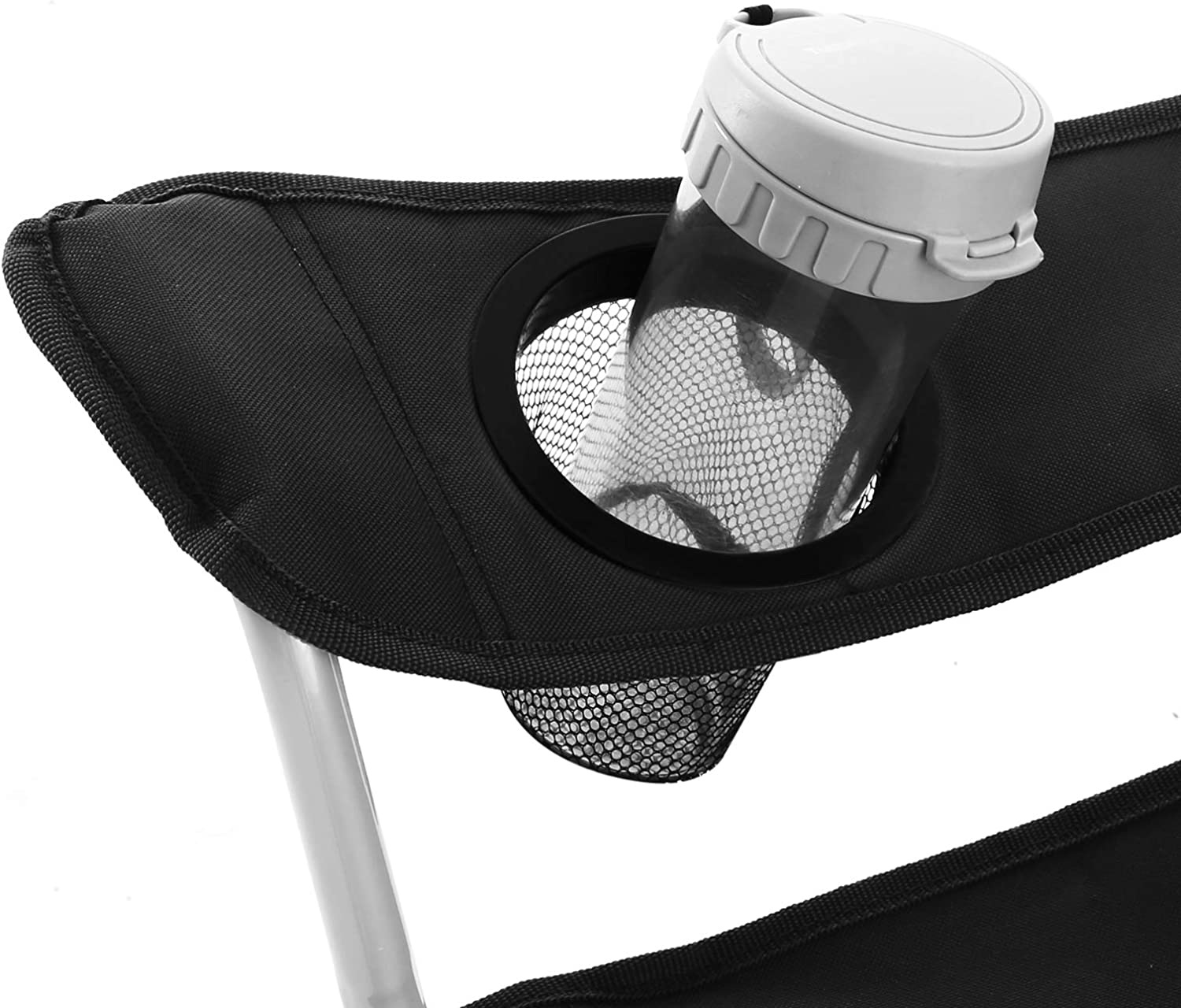 Lot de 2 Chaises de Camping Pliables, extérieur, Cadre Stable, capacité de Charge 120kg, Noir - 4