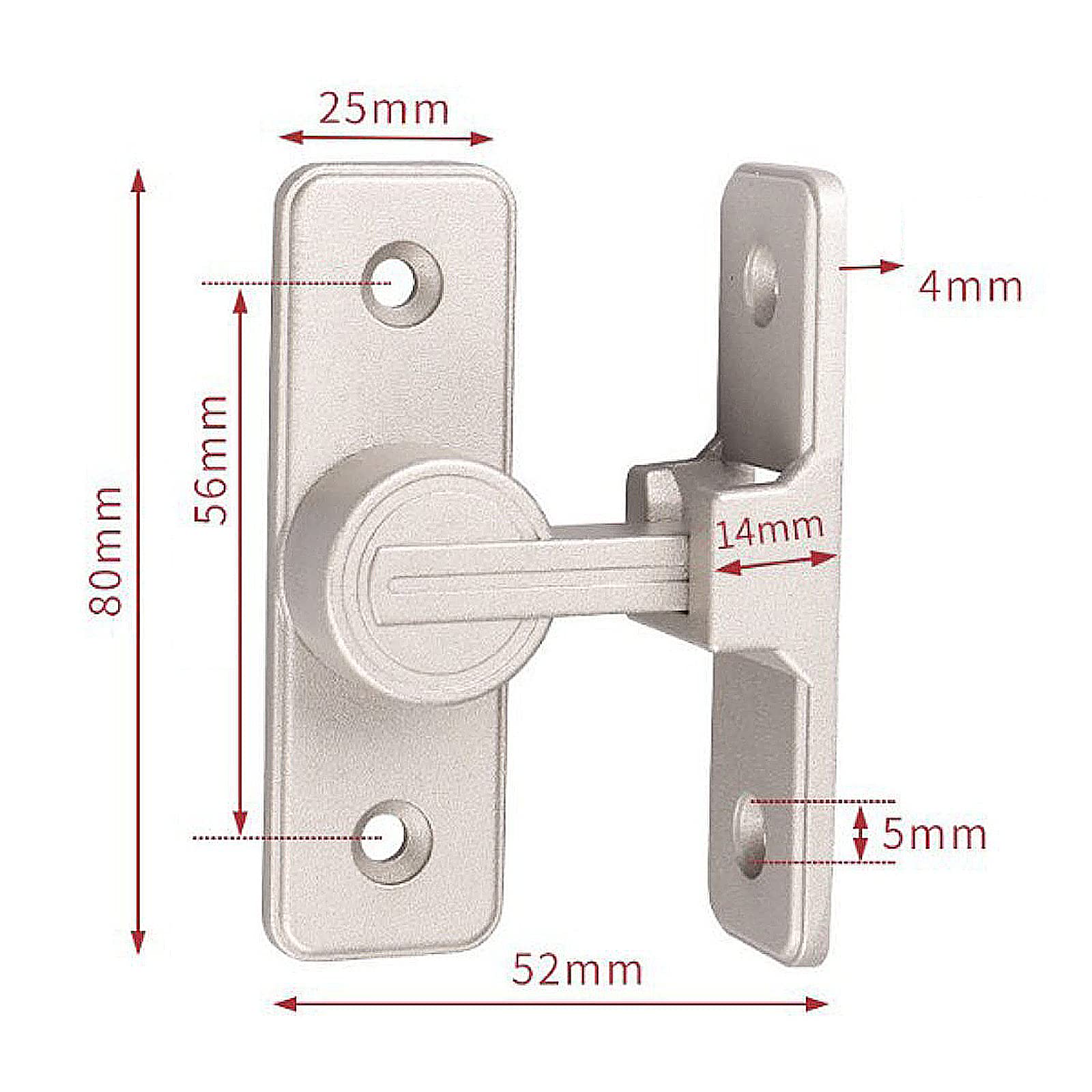 Serratura A 90&deg; Per Porte Scorrevoli - In Acciaio Inox, Con Scrocco E Camma, Per Privacy