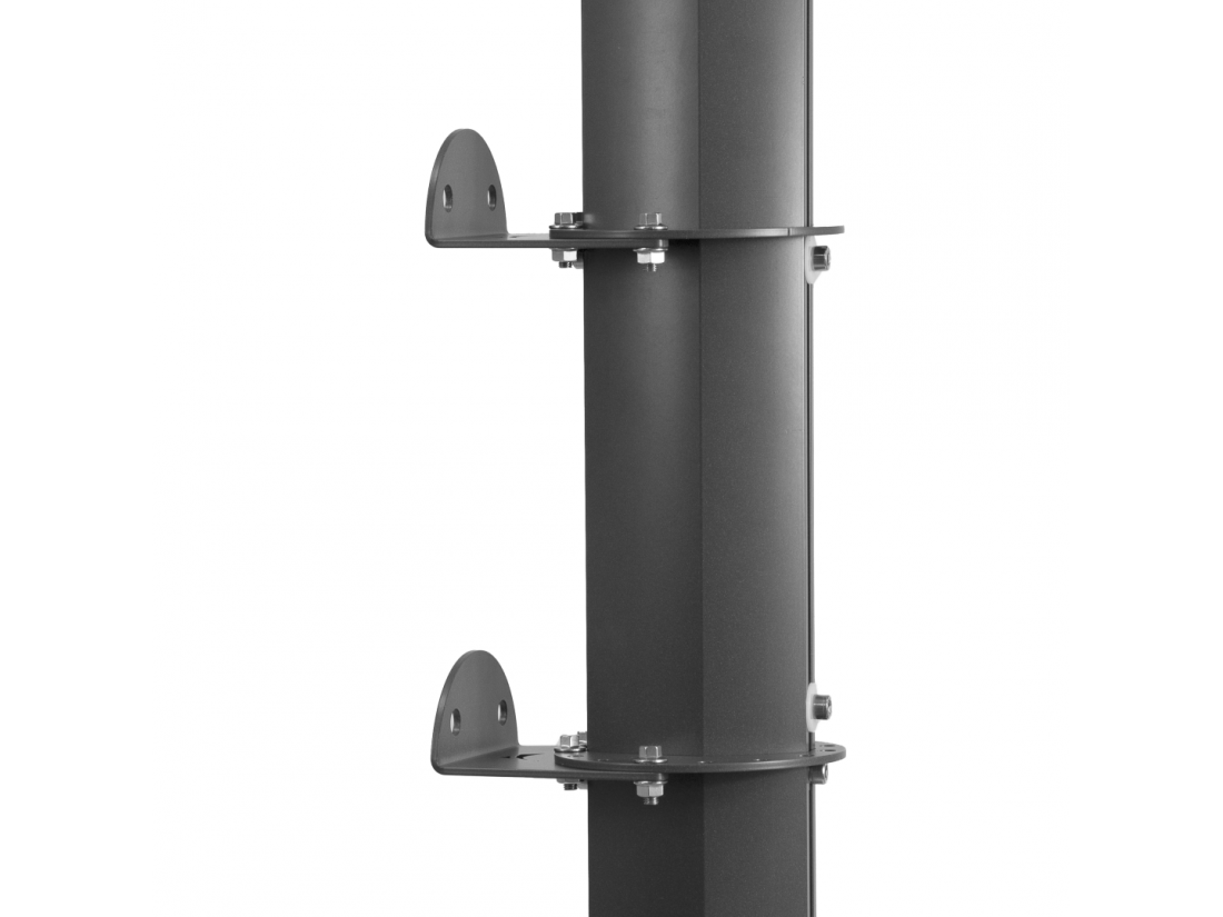 Mât En Aluminium Pour Voiles Ombrage - Hauteur Réglable 290cm Couleur Anthracite Avec Fixation Murales - 3