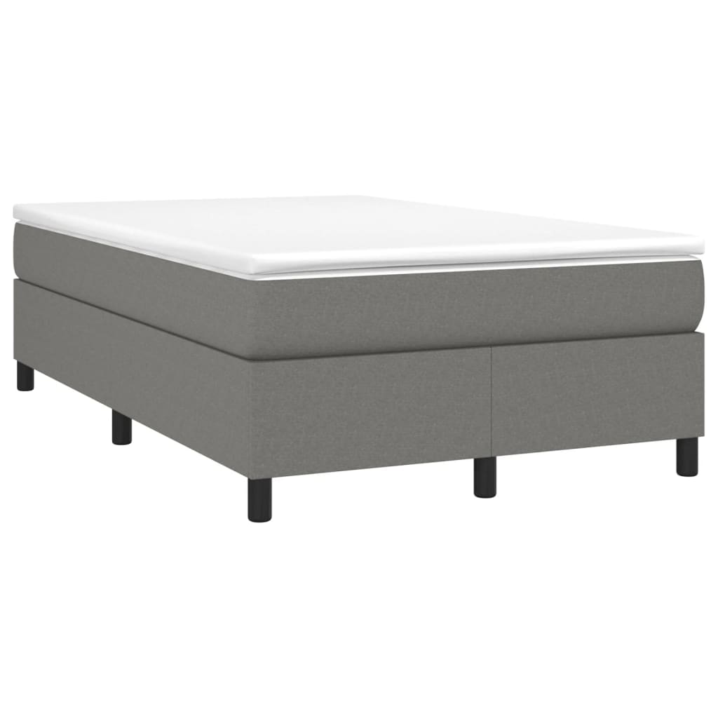 Cadre de lit à lattes en tissu gris foncé, pour la chambre, 120 × 200 cm - 3