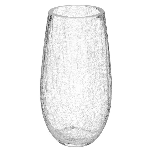 Atmosphera - Vaso curvo in vetro crepla h27cm