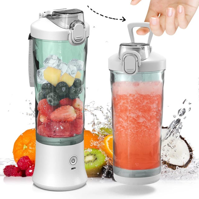 opakowanie Bezprzewodowy, przenośny blender z misą o pojemności 600 ml, idealny do koktajli mlecznych i smoothie. Wyposażony w 6 ostrzy, idealnie sp