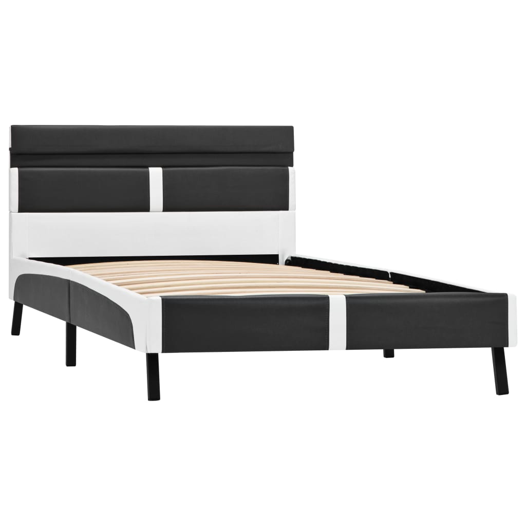 Maison Exclusive - Estrutura de cama c/ LED 90x200 cm couro artificial cinzento - 3