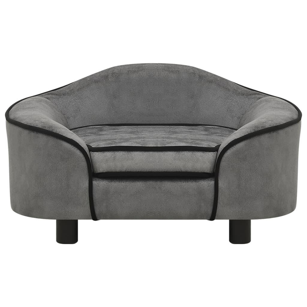 Divano per cani 67 cm peluche grigio 02_0000149 - 3