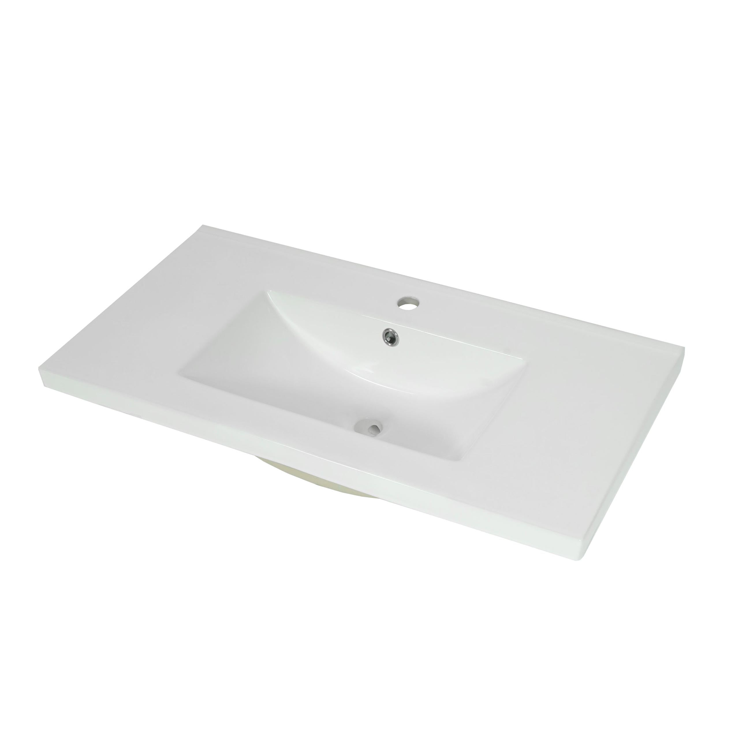Umywalka HWC-B19, umywalka łazienkowa, ceramiczna, kwadratowa 81 cm, biała