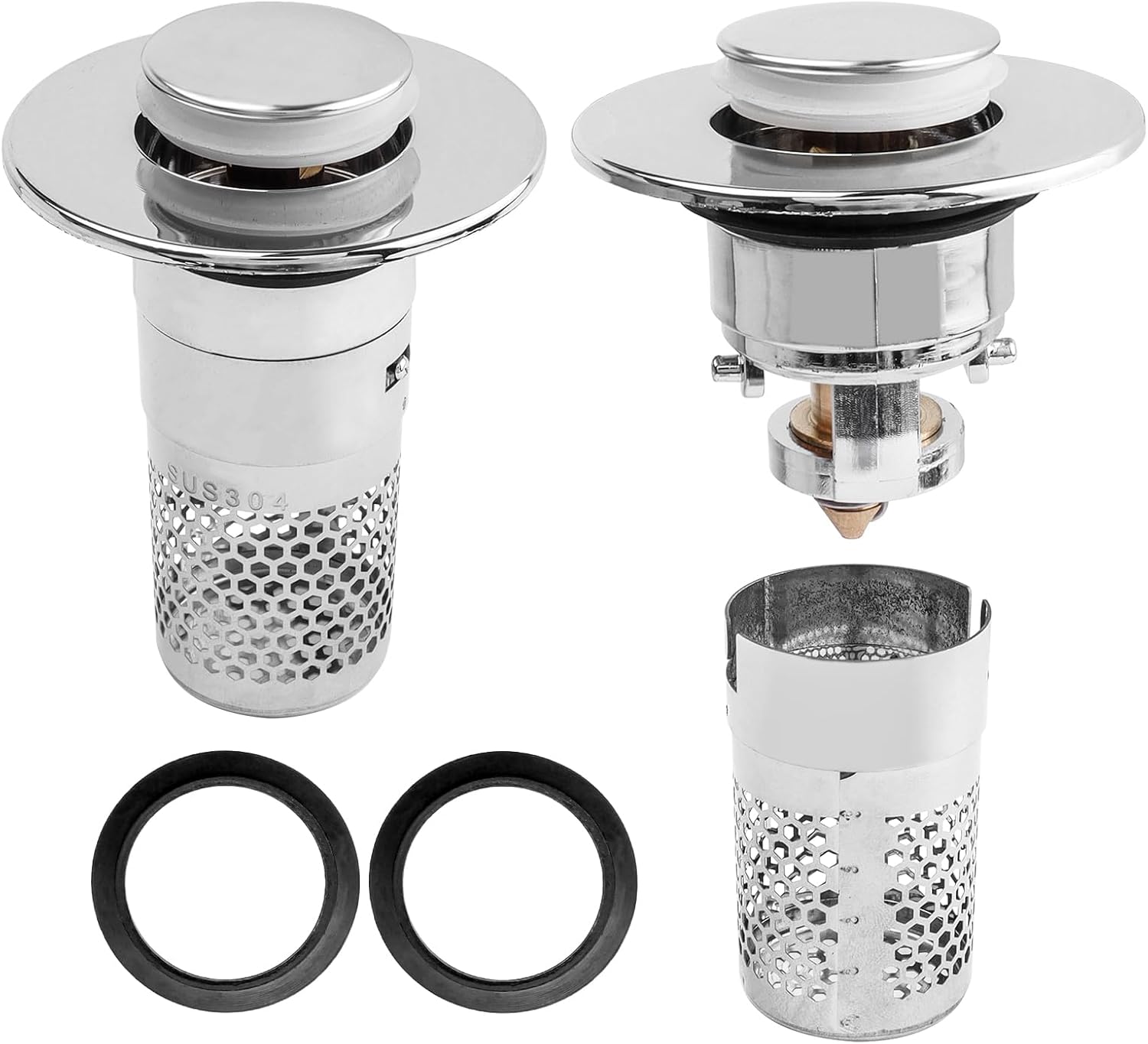 2 Pièces Bouchon Baignoire, 34-40mm Bonde Lavabo Universel Avec Filtre Bouchon De Lavabo Pop Up Bouchon De Vidange Salle De Bain Accessoire Pour Baignoire Cuisine Bain 89643463