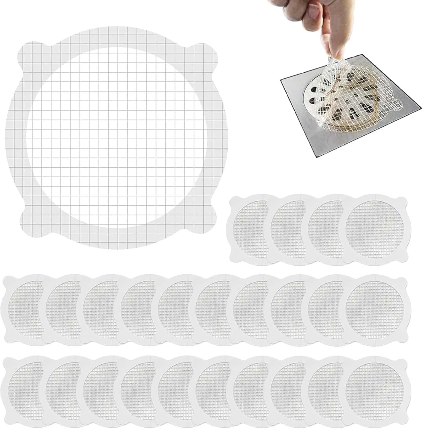 Lot De 50 Autocollants Attrape-cheveux Pour Douche - Maille - 4 Pouces - Neuf