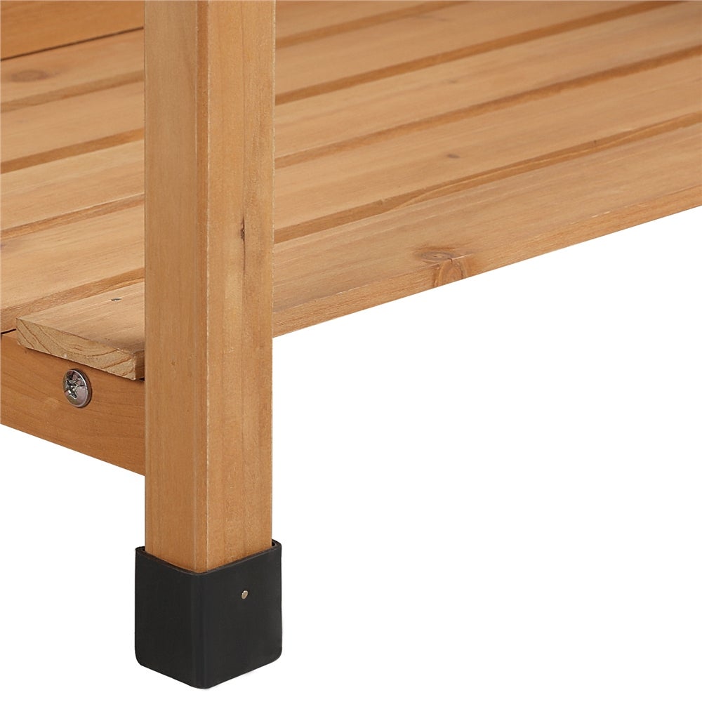 Table de Jardinage en Bois avec Évier Amovible, Tiroir, Crochets et Étagères de Rangement, Couleur Bois Yaheetech - 6