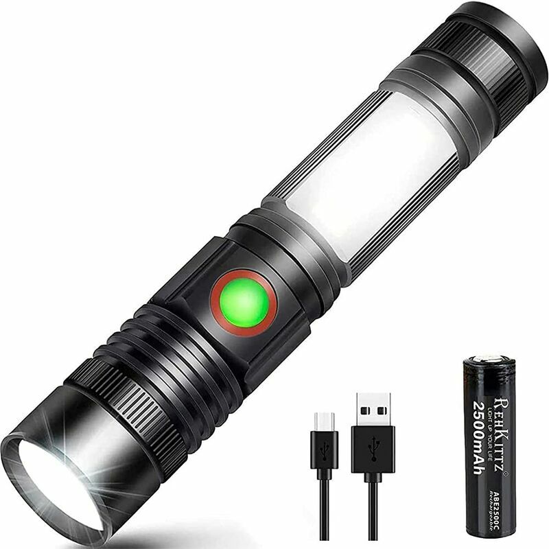 Torche D Torche USB Rechargeab Puissante Militaire COB Lumière Portab ...