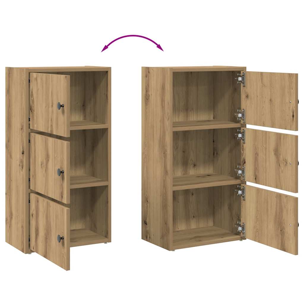 Bibliothèque pour Bureau en Bois Marron H. 77 x l. 40 x P. 24 cm - 8