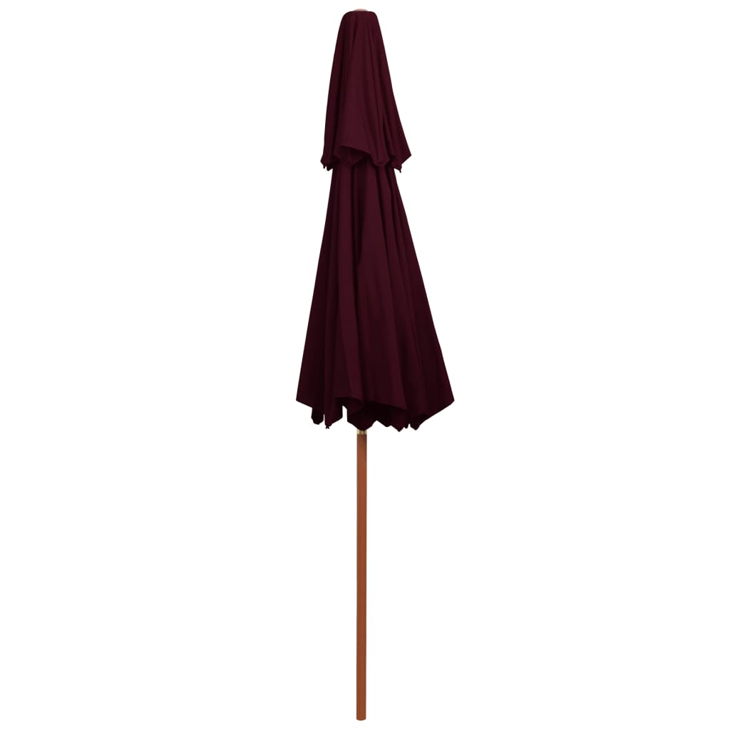 Ombrellone doppio con palo in legno 270 cm rosso bordeaux 02_0008443 - 4