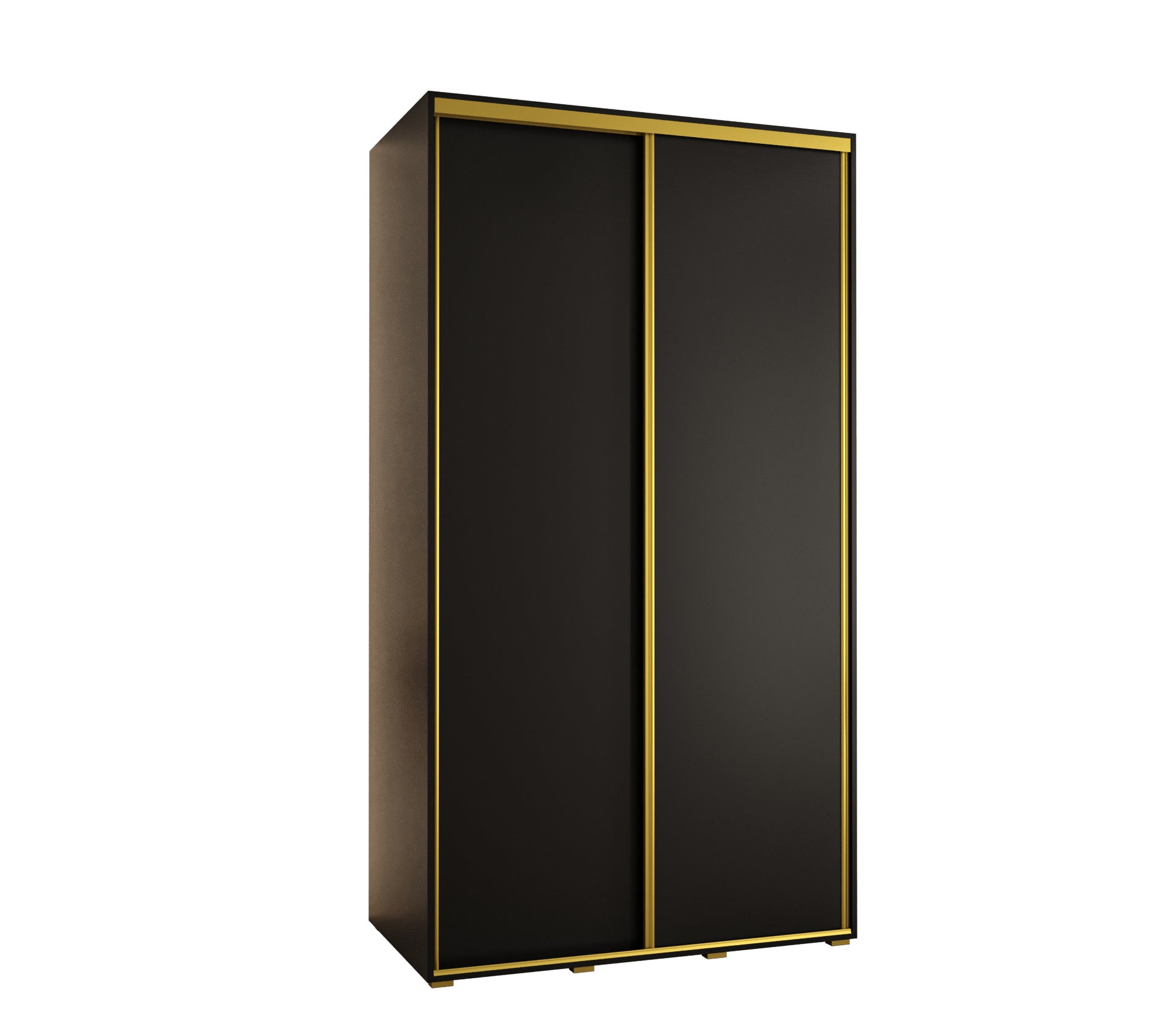 Szafa przesuwna wysoka Davos 1 140 x 45 x 235,2 cm czarny + czarny + u. srebrny - Abiks Meble