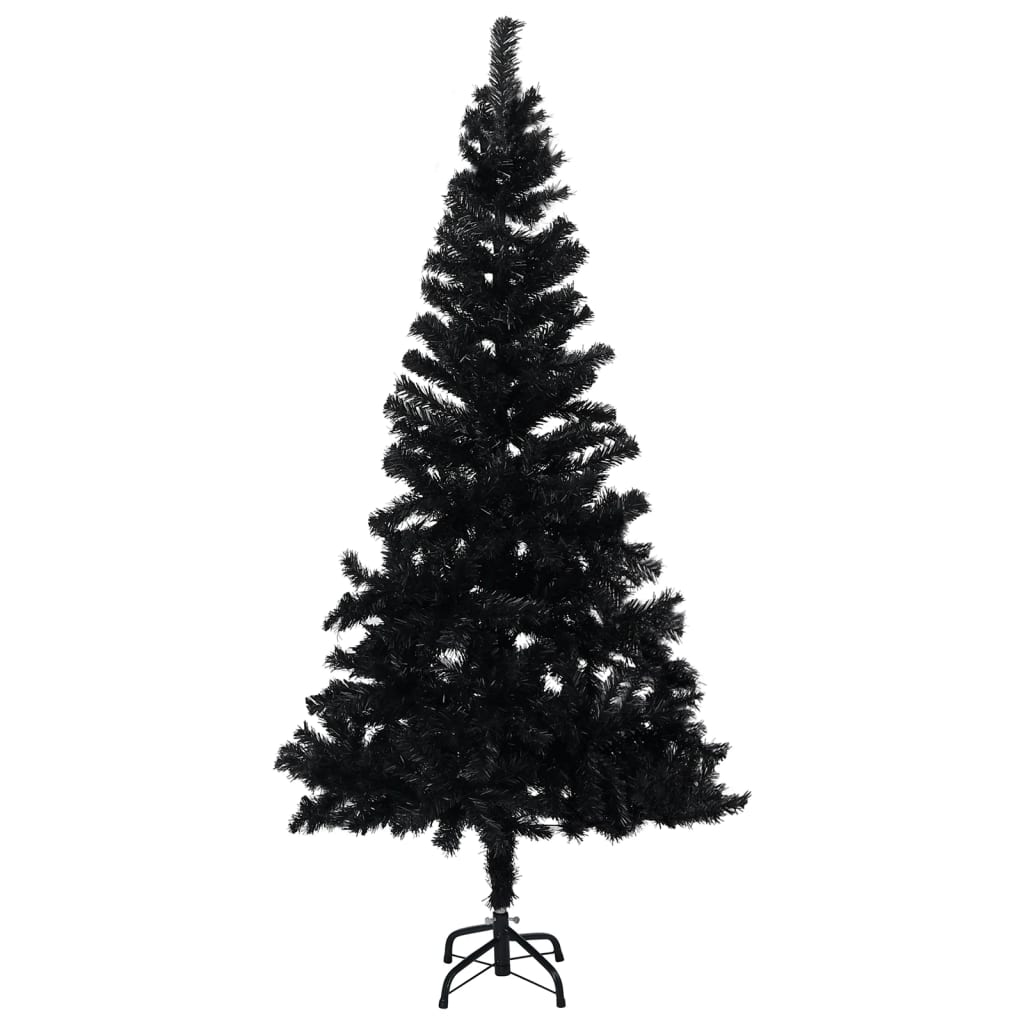 Sztuczna choinka ze stojakiem, czarna, 180 cm, PVC