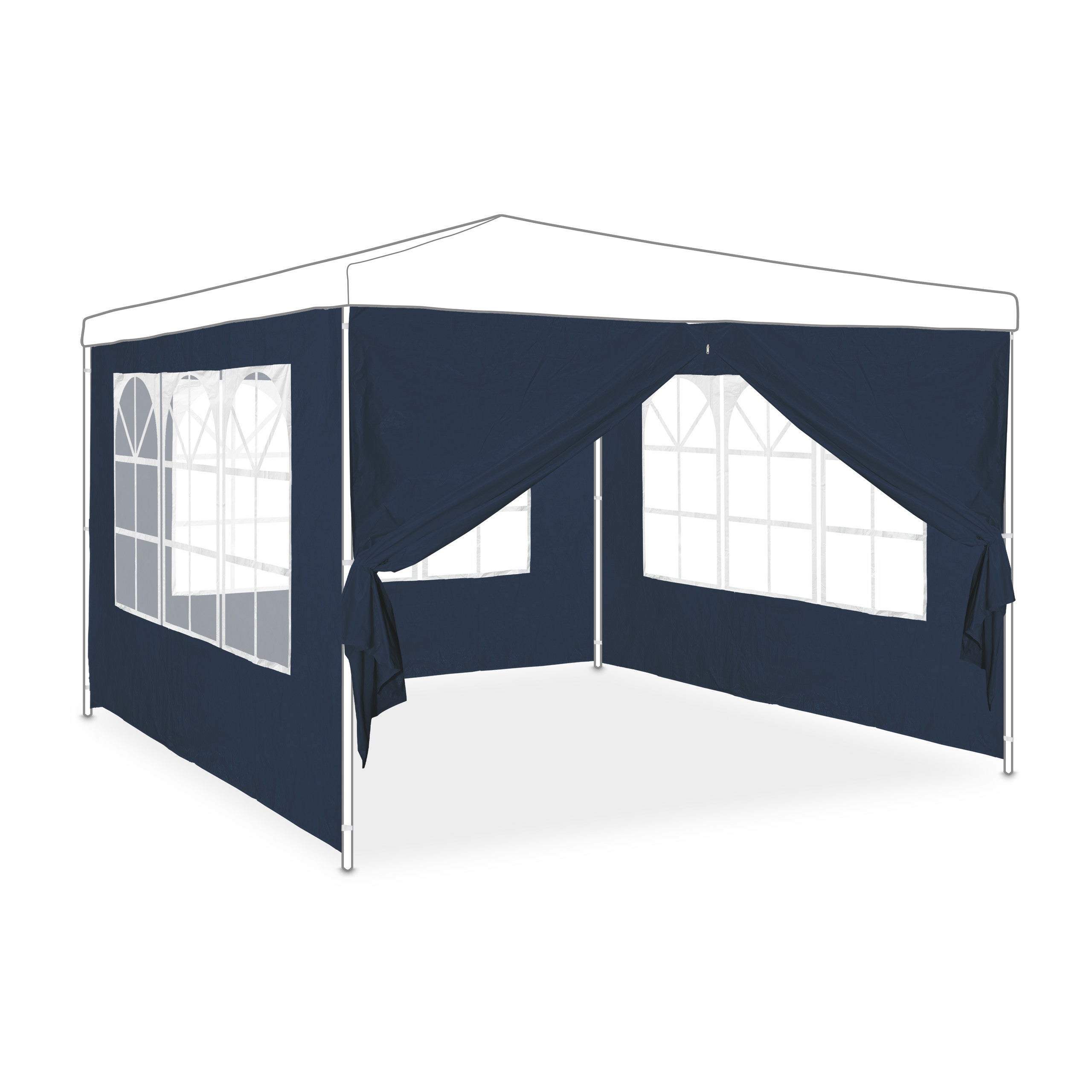 Relaxdays Lot De 3 Parois Latérales Tonnelle 2x3 M – Imperméables, Grises, Fermetures Scratch, Protection Vent Pluie Soleil