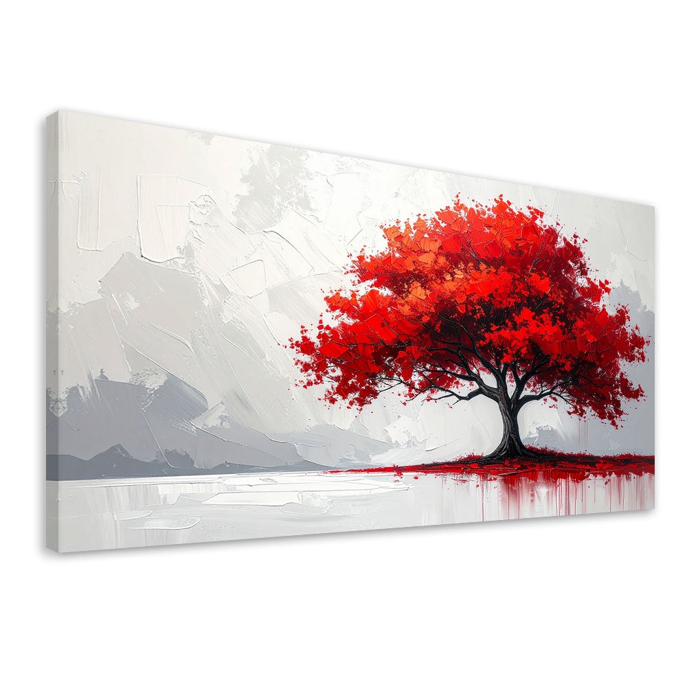 Obraz do salonu sypialni biura, Czerwone drzewo Abstrakcja Natura 120x60