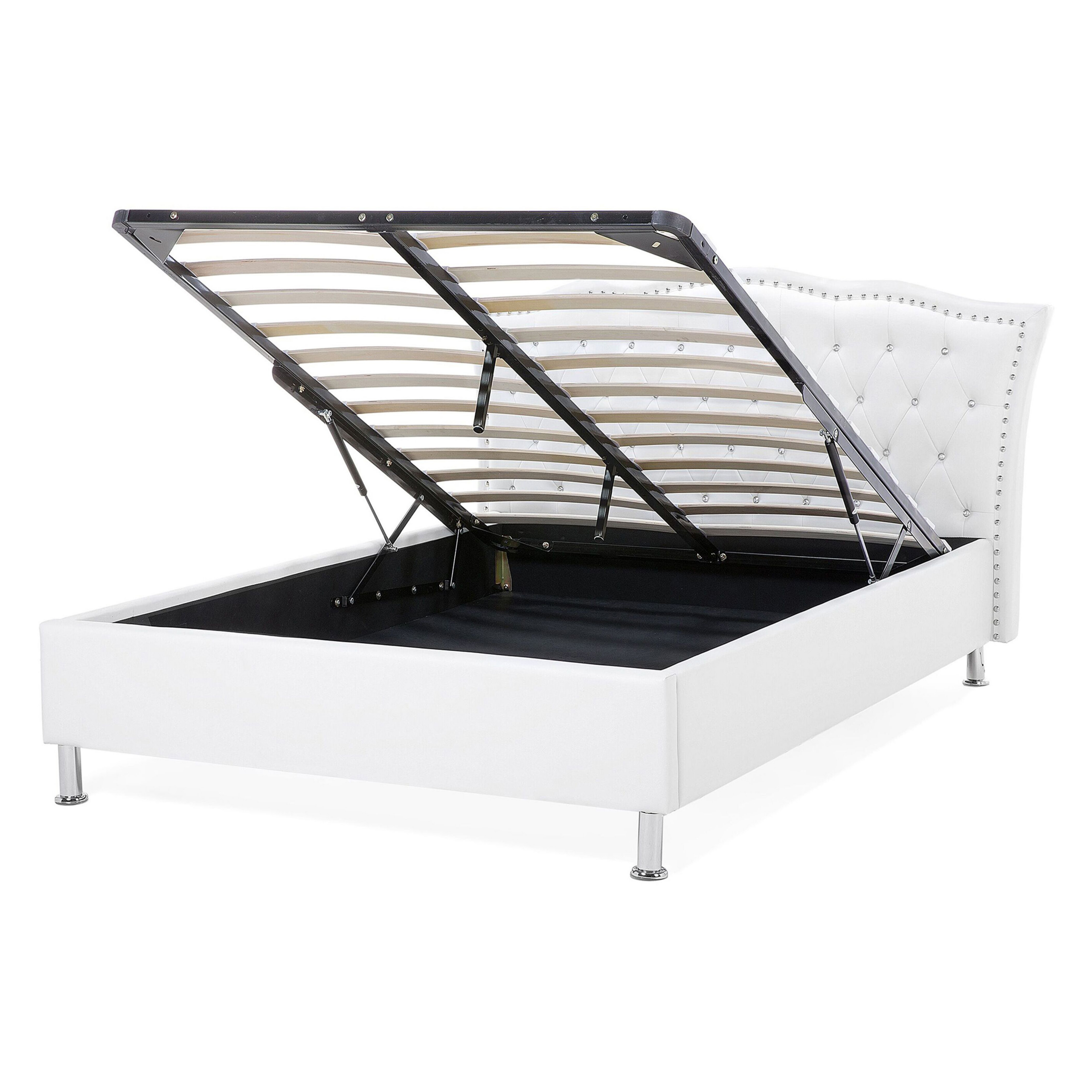 Letto contenitore Pelle sintetica METZ 140 x 200 cm Bianco - 6