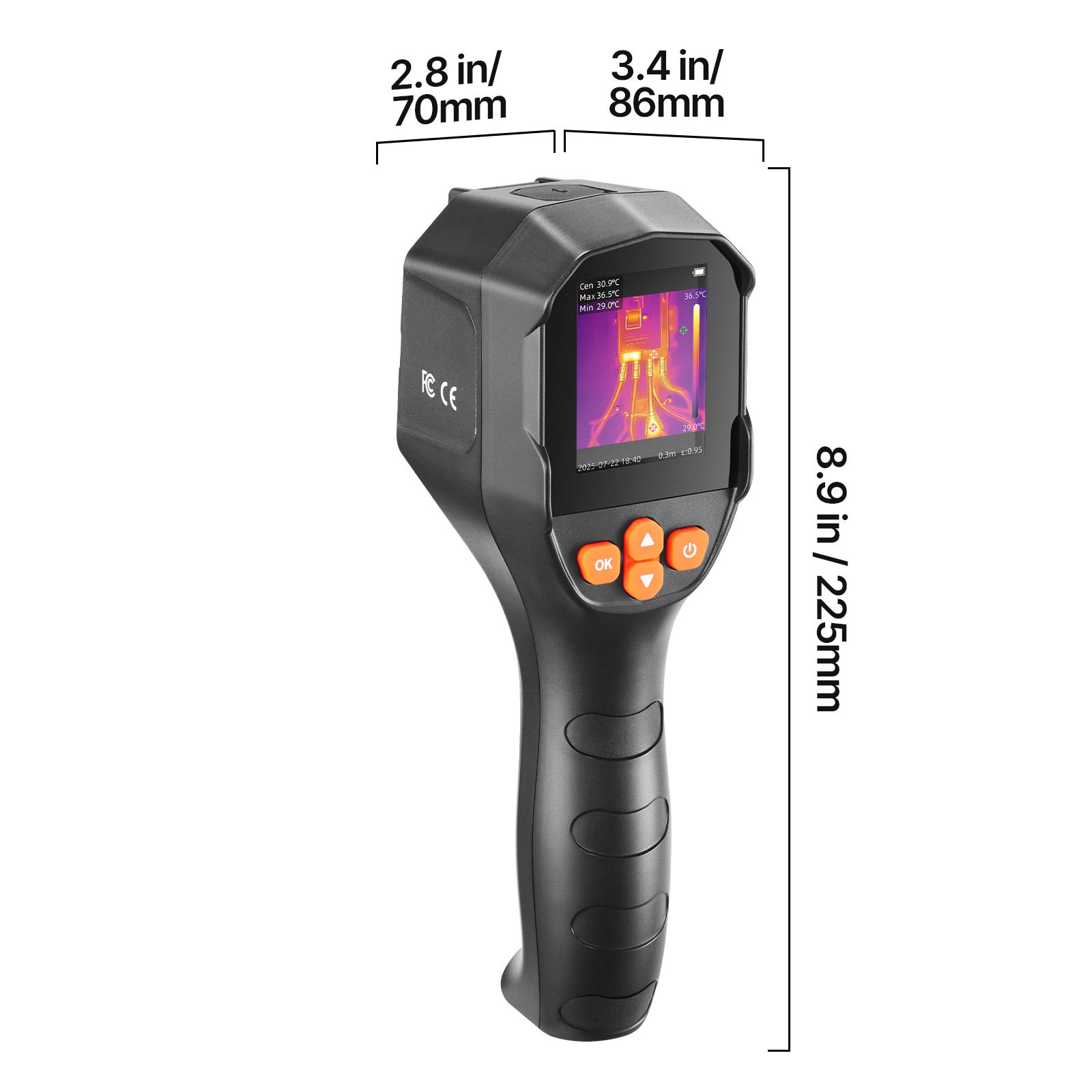 Telecamera termica SucceBuy con risoluzione a infrarossi 96x96 pixel, visione 2 MP, frequenza di aggiornamento 25 Hz, temperatura -20 °C a 550 °C - 9