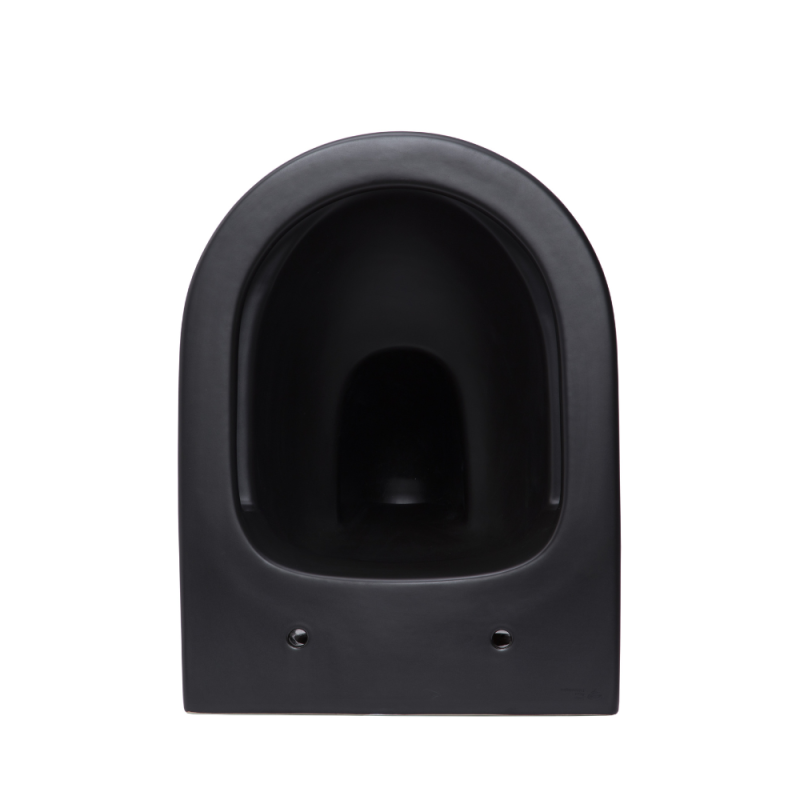 WC suspendu Infinitio noir mat sans bride et fixations invisibles + abattant frein de chute (BlackInfinitio) - 5