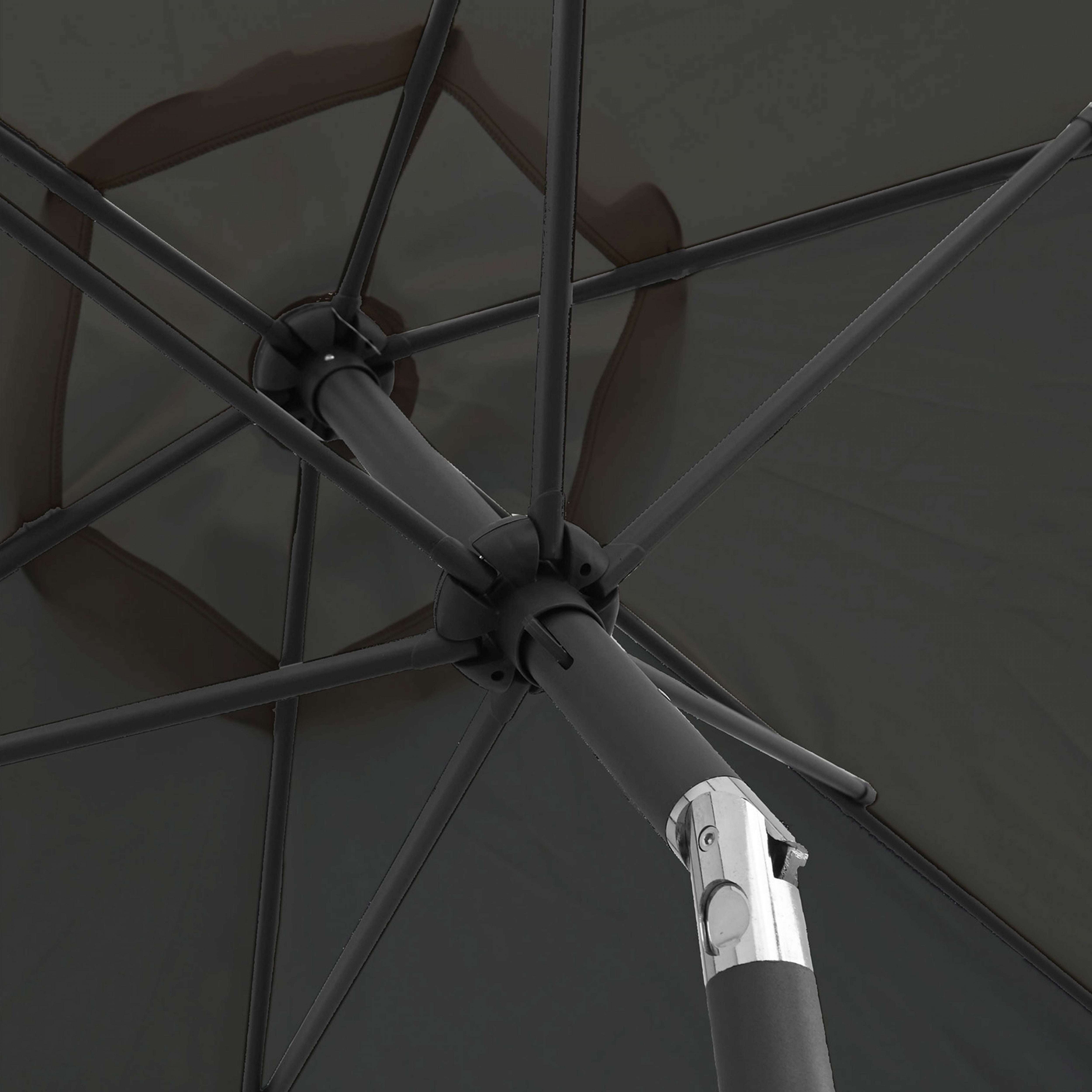 Parasol droit inclinable 3m et 4 dalles à lester remplissables gris - 4