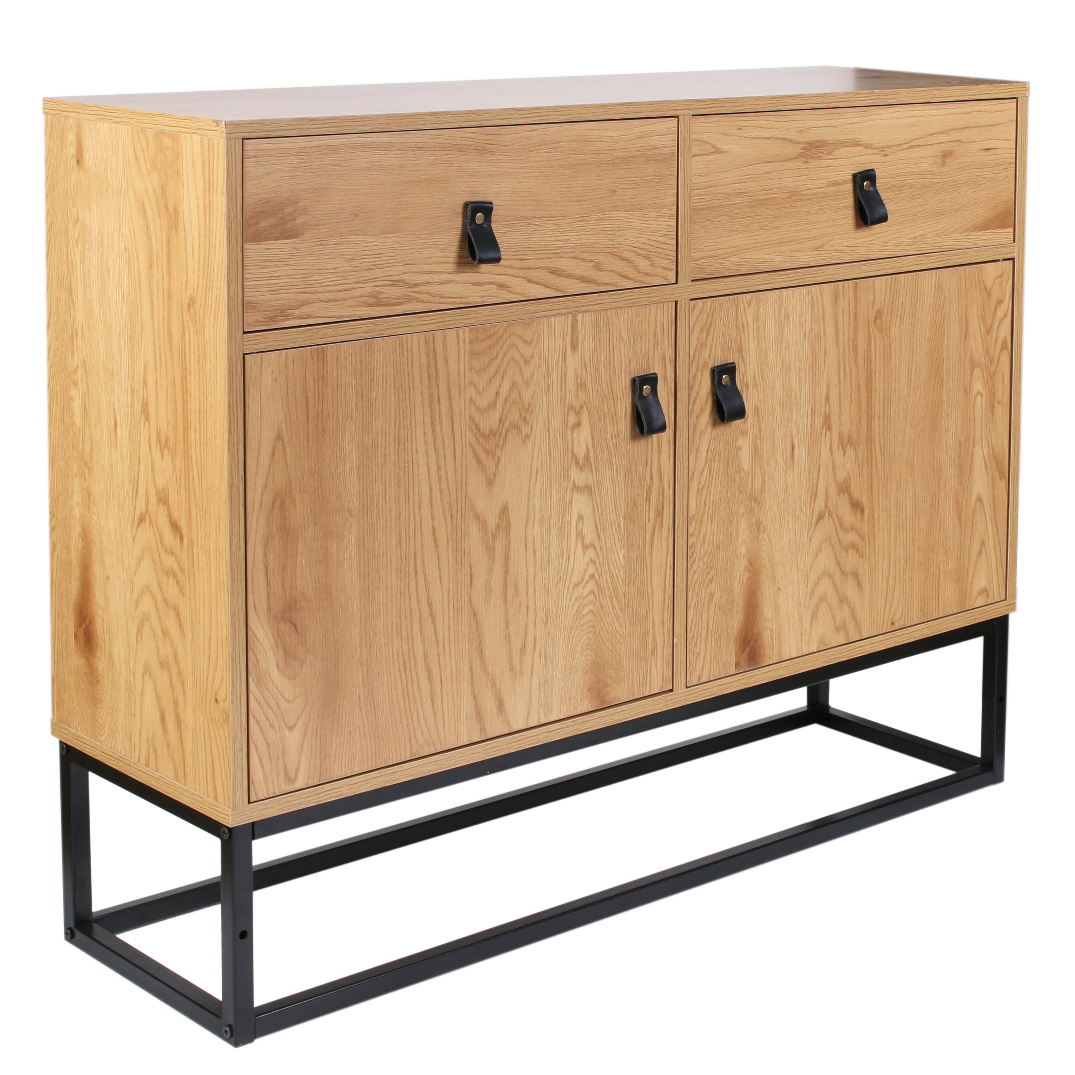 Buffet - Home Deco Factory - Abbott - Bois Et Métal - Marron Et Noir - 2