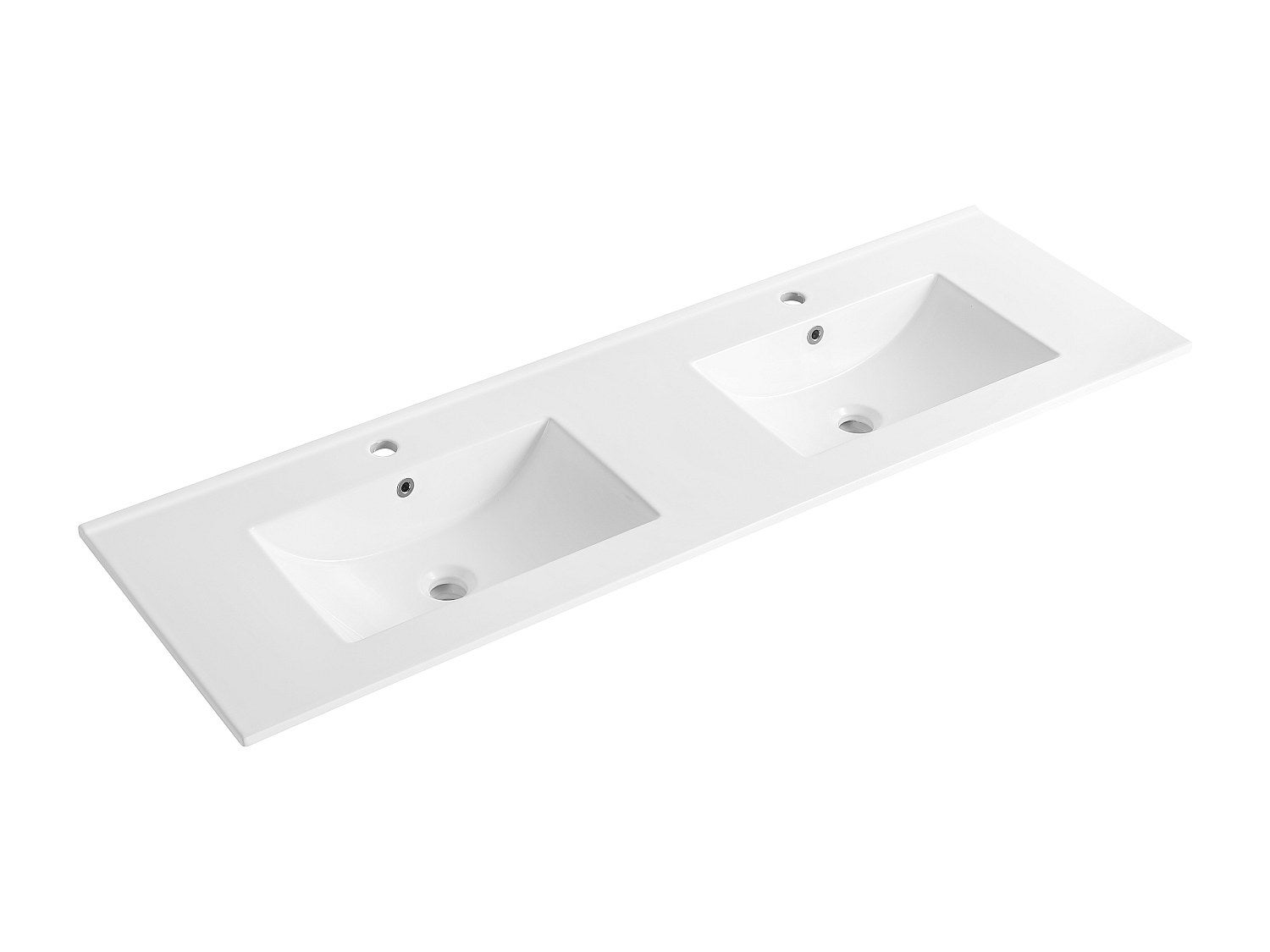 Vasque à encastrer blanche rectangle en céramique - 151 x 46,5 cm - MOTIAC - 2