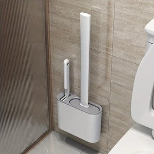 Set Scopino E Portascopino Per WC SHUNLI – Da Parete, Design Cromato, Salvaspazio