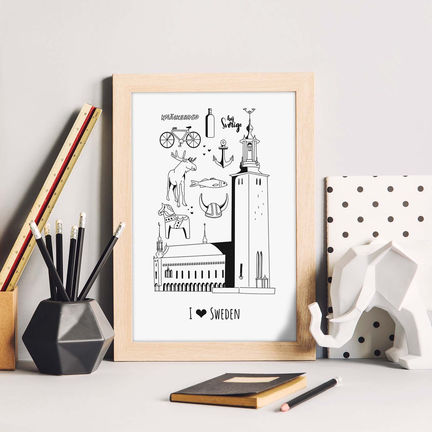 Lamina de suecia. pósteres de paises y ciudades del mundo. imagenes de monumentos y viajes. sin marco - a4