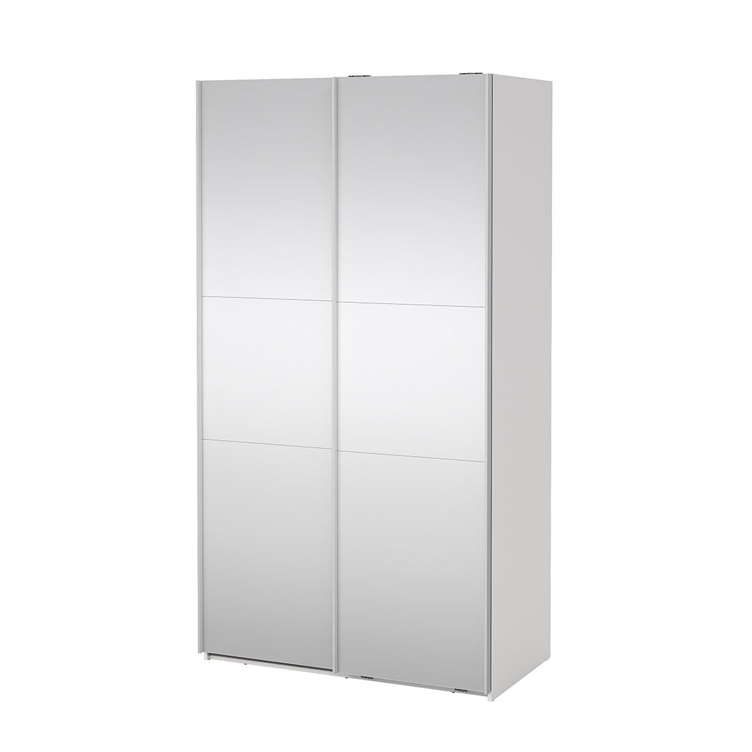 Como szafa przesuwna 2 drzwi z lustrem 120x220cm biały.