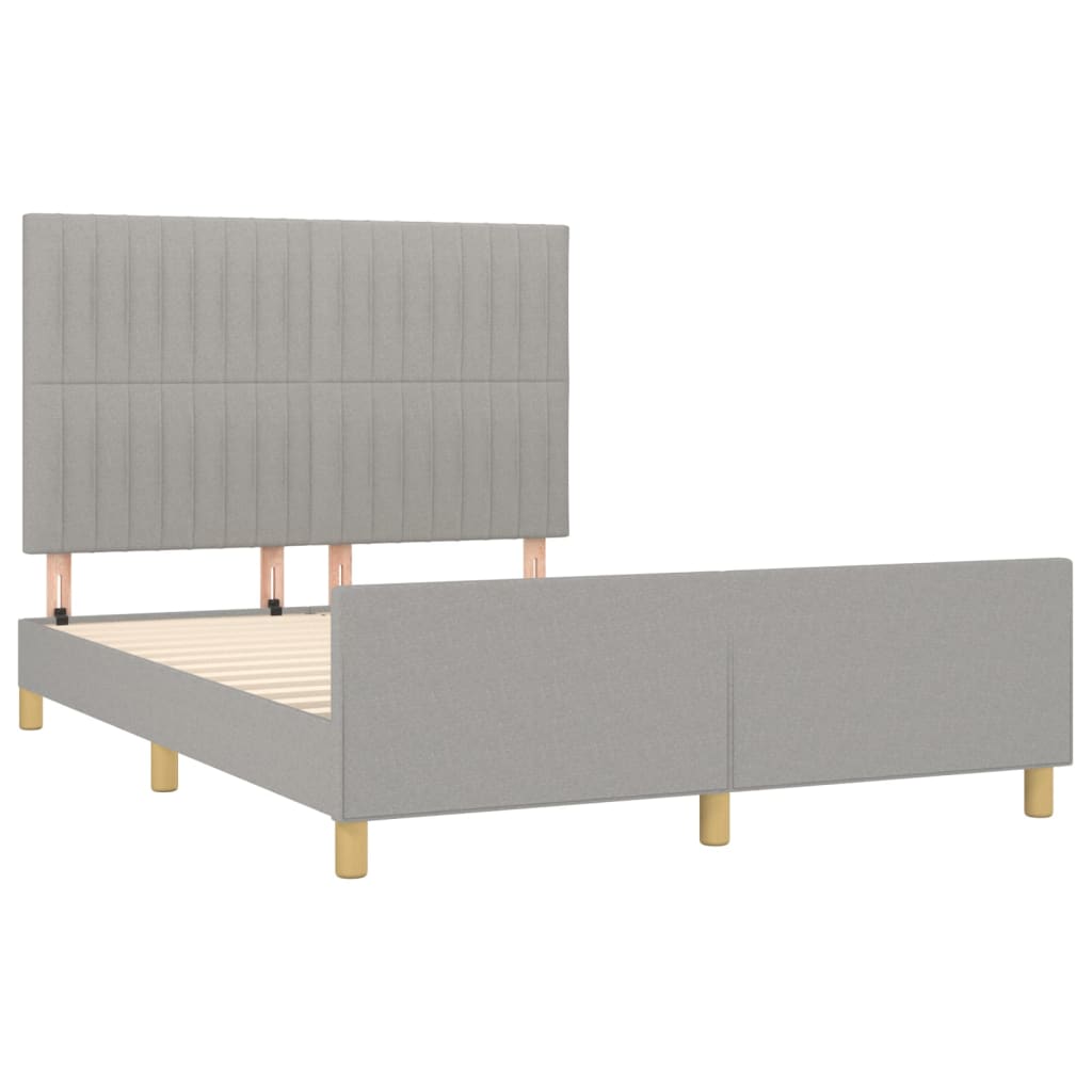 Cadre de lit sans matelas gris clair 140 x 200 cm tissu - 4