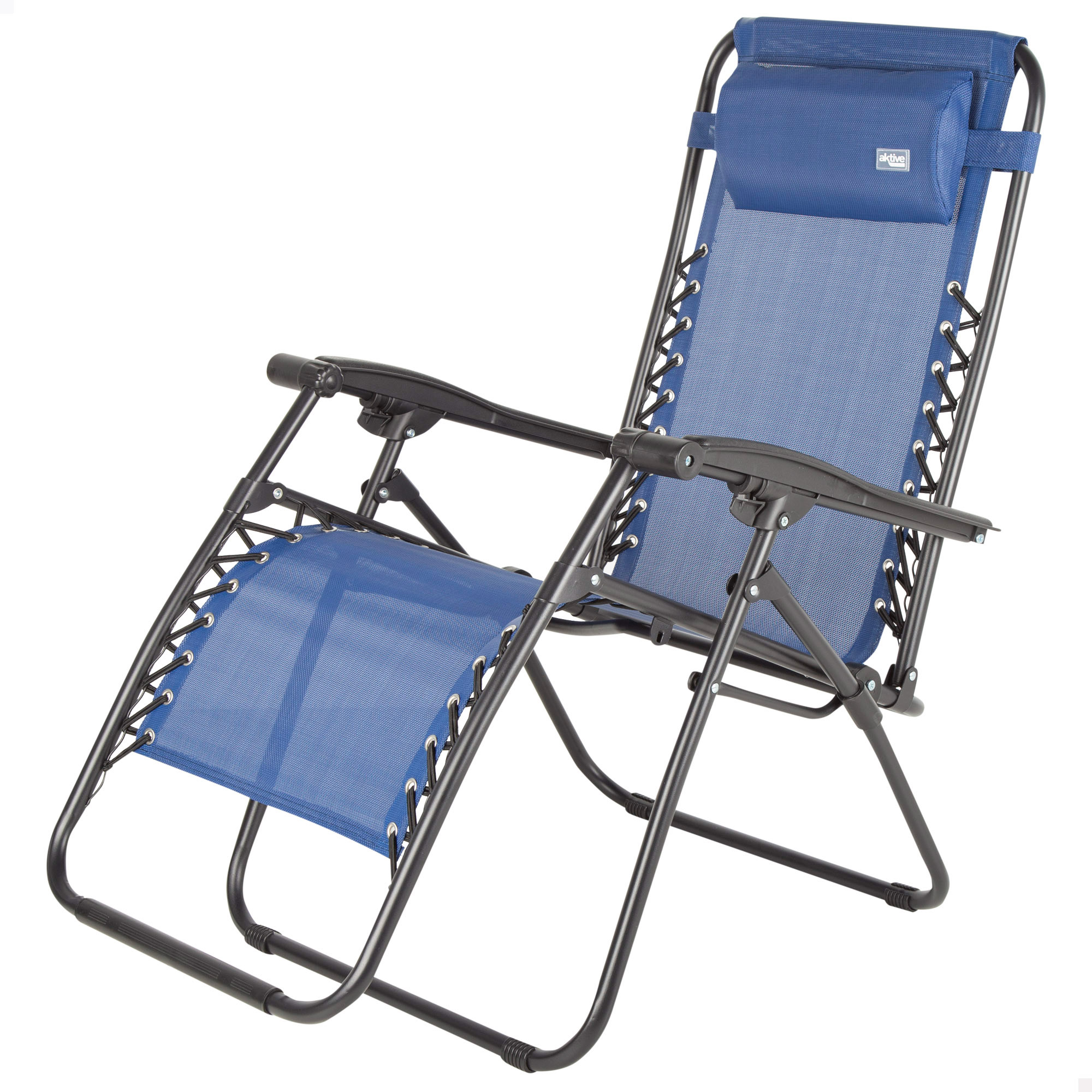 AKTIVE 61107 Lettino Da Giardino Pieghevole In Textilene E Acciaio - Sdraio Relax Regolabile Con 6 Posizioni, Portata 120 Kg (Blu Chiaro) - 3