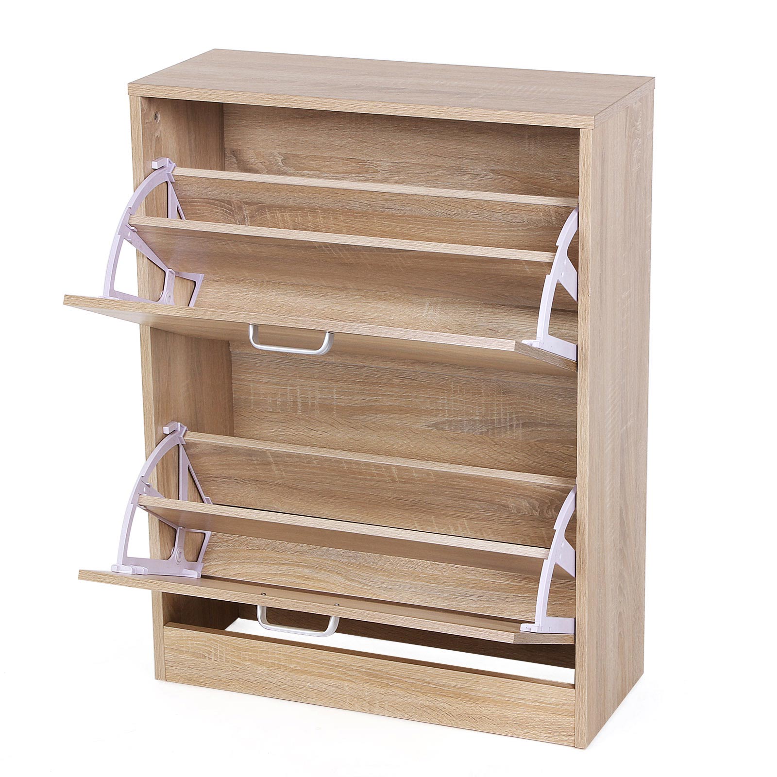 SoBuy Meuble Chaussure Rangement Chaussure Avec 4 Abattants, Armoire à Chaussures Entrée, Meuble à Chaussures, Range Chaussures 16 Paires, Pour Couloir, Entrée, 105x24x83 Cm, Bleu, FSR79-B