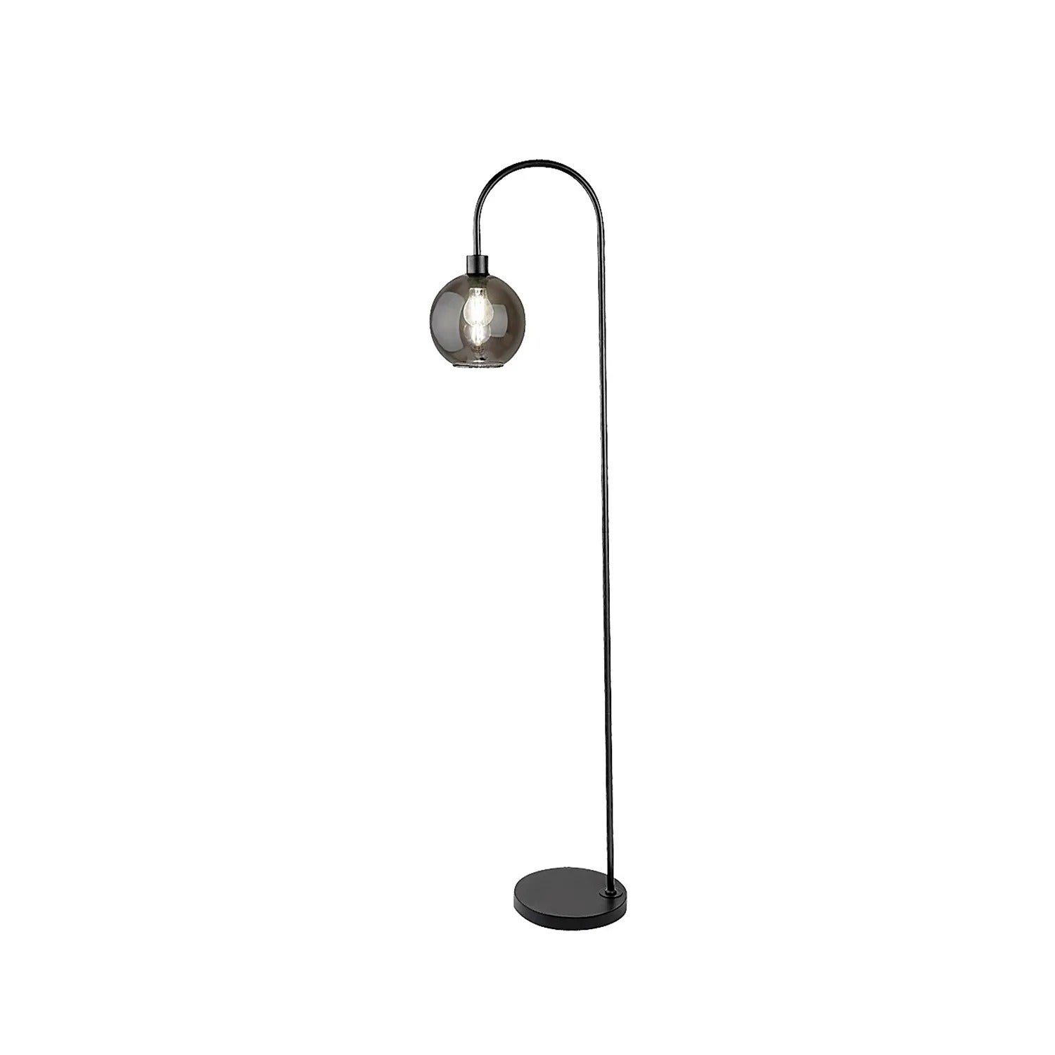Lampa podłogowa stojąca Ricardo czarna i szkło dymione 1xE27x40W wym: 160 x 24,5 x 41 cm metal Rabalux