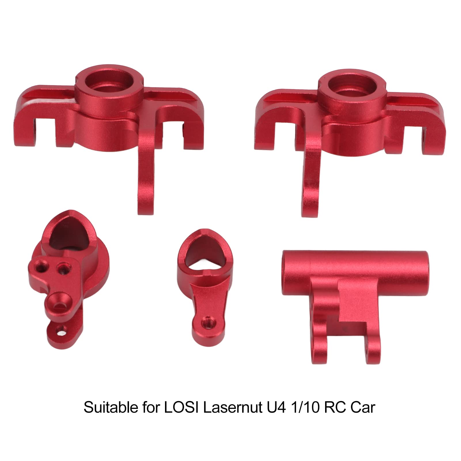 Set di parti di sterzo RC Assemblaggio tazza di sterzo in alluminio per auto RC LOSI Lasernut U4 1/10 (rosso) - 6