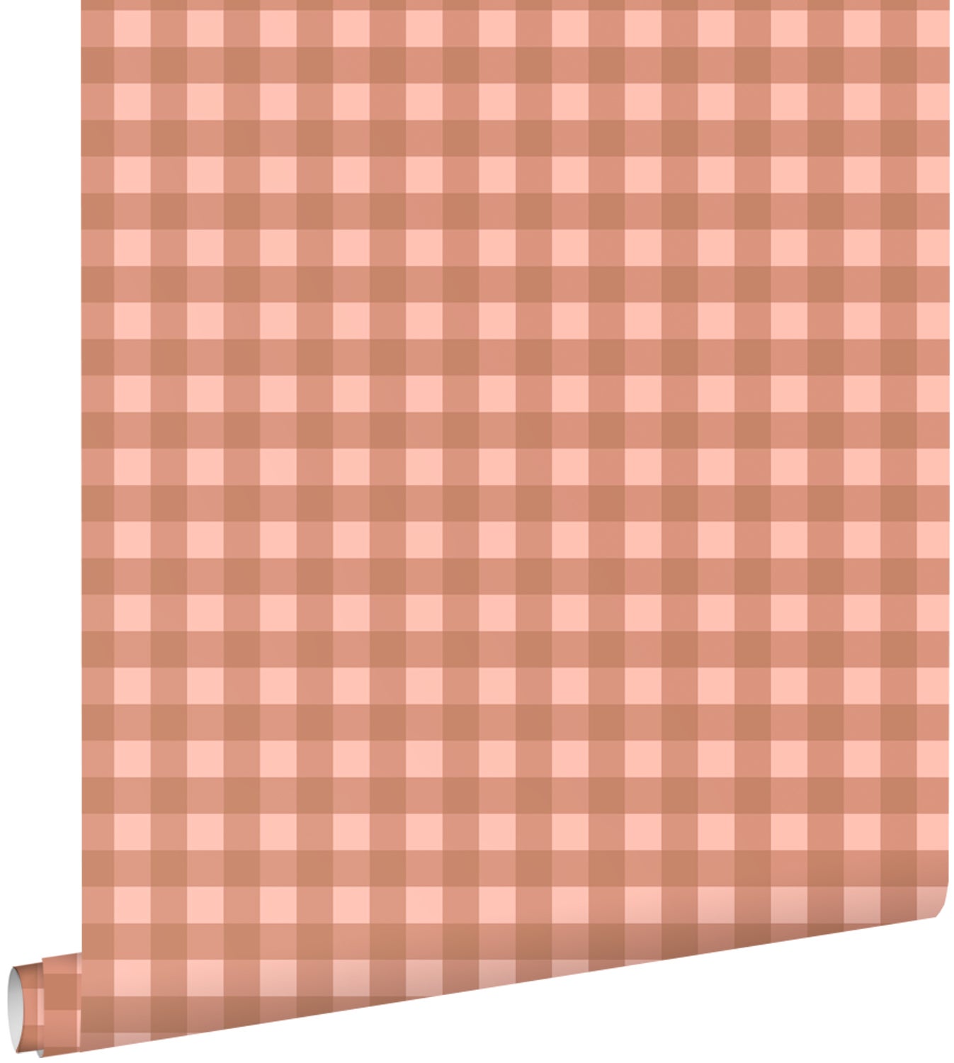 Tapeta motyw kratki terakoty różowej - 50 x 900 cm - ESTAHOME